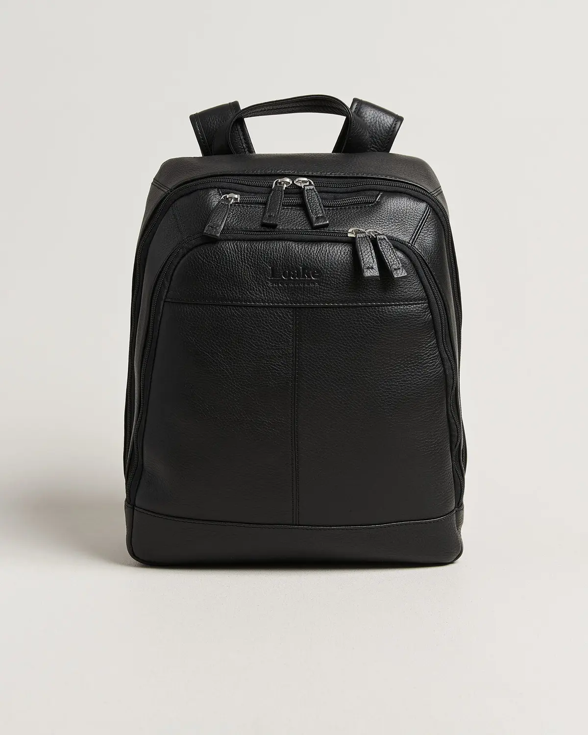 Loake Shoemakers Waterloo Grained Leather Backpack Black