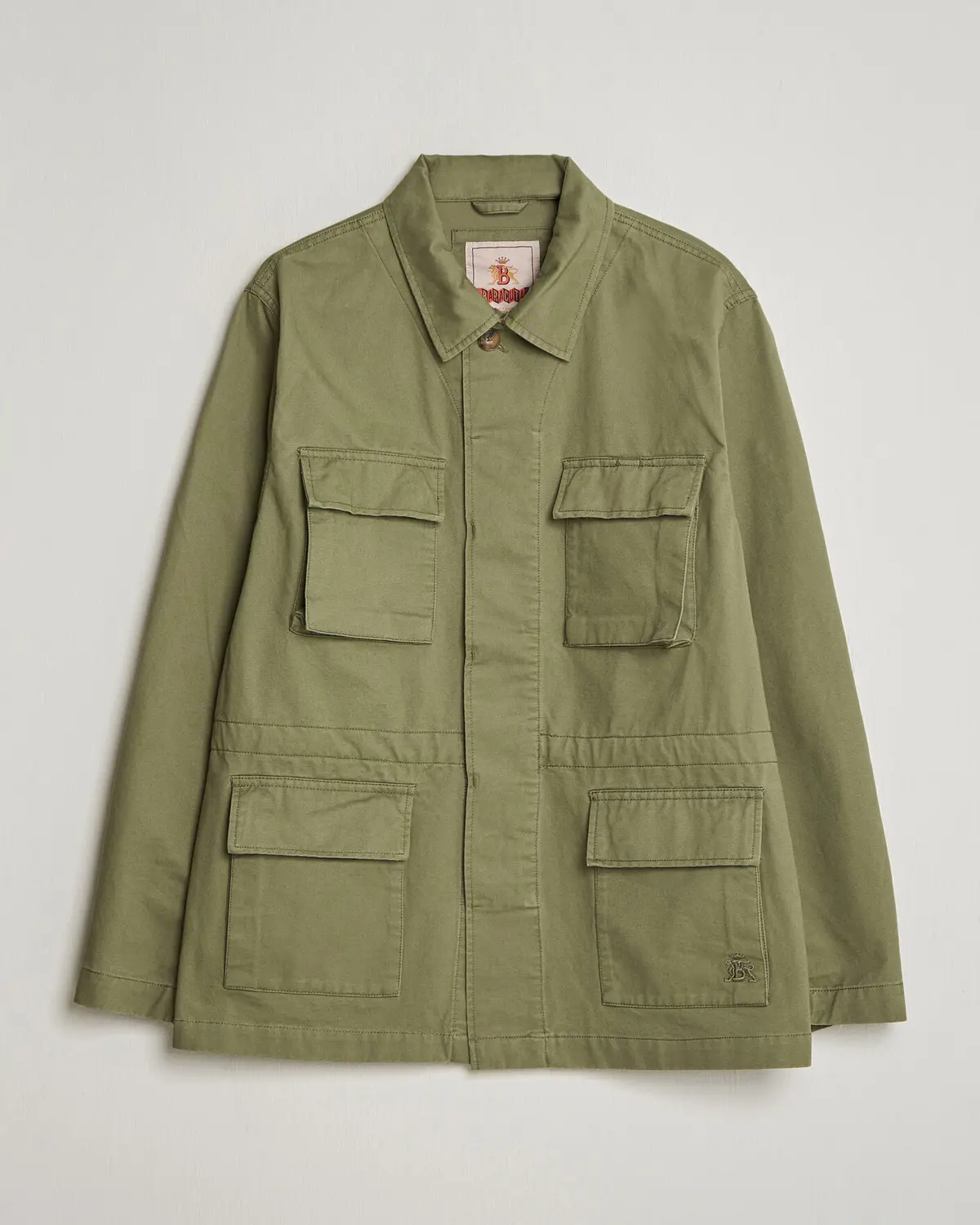 Baracuta Washed Cotton Twill Field Shacket Lichen Green