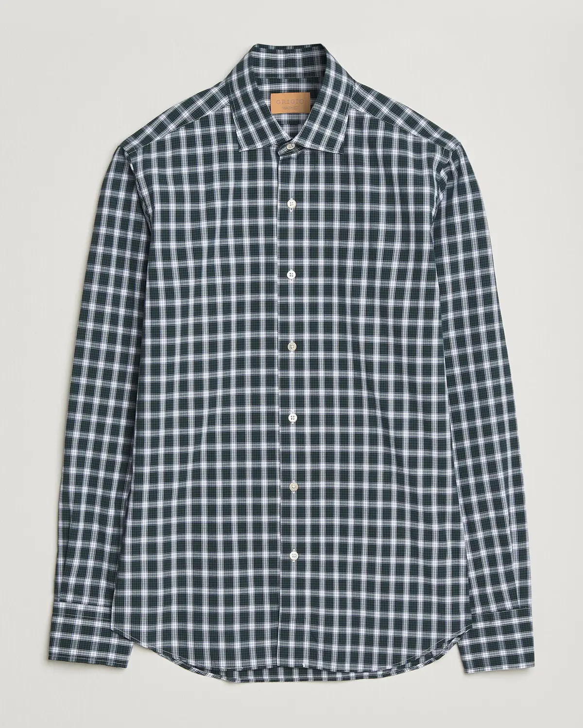 Grigio Washed Casual Shirt Green Check