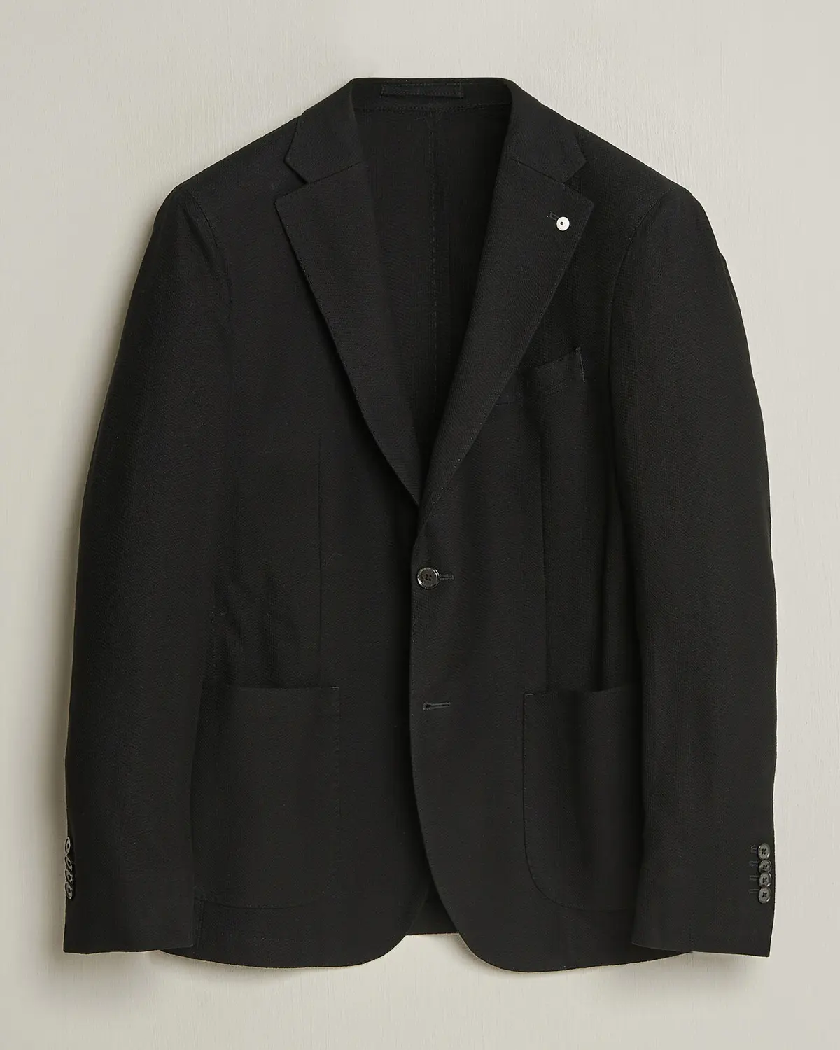 L.B.M. 1911 Jack Herringbone Cotton Blazer Black