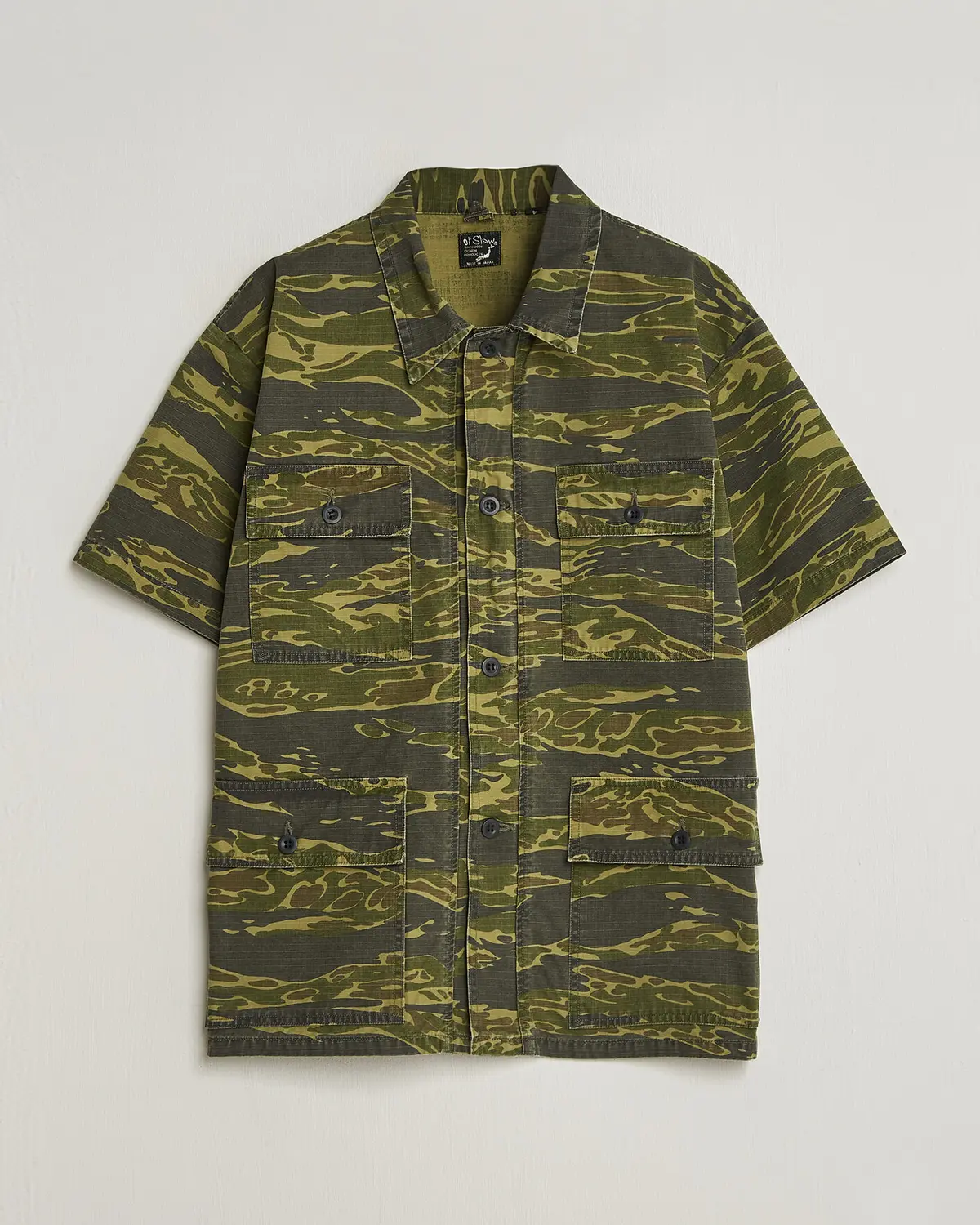 orSlow Short Sleeve Utility Shirt Tiger Camo