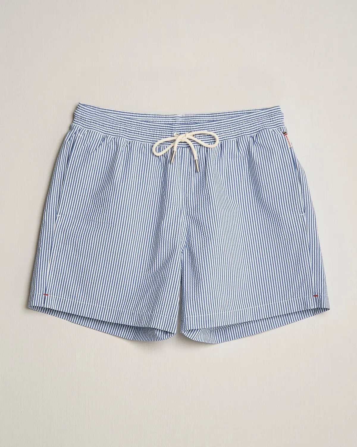 Orlebar Brown Boxer Seersucker Drawstring Swim Shorts Nova Blue