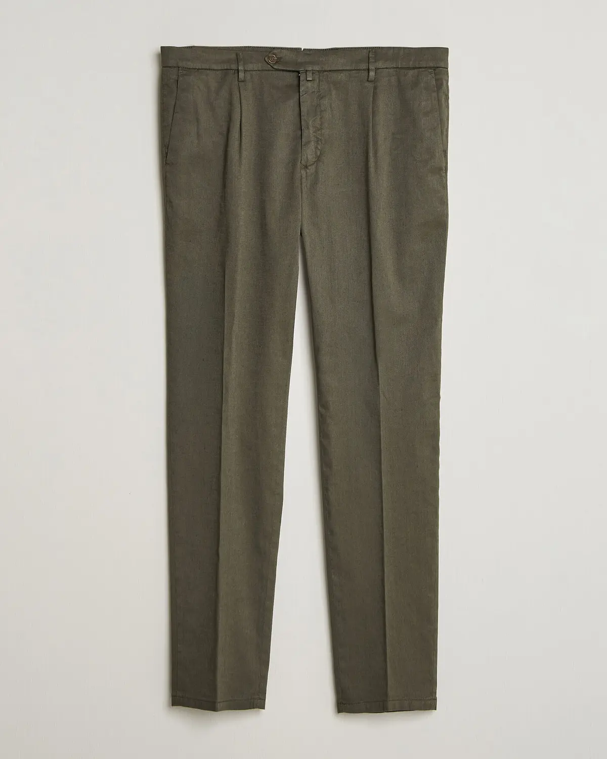 Briglia 1949 Pleated Linen Trousers Olive