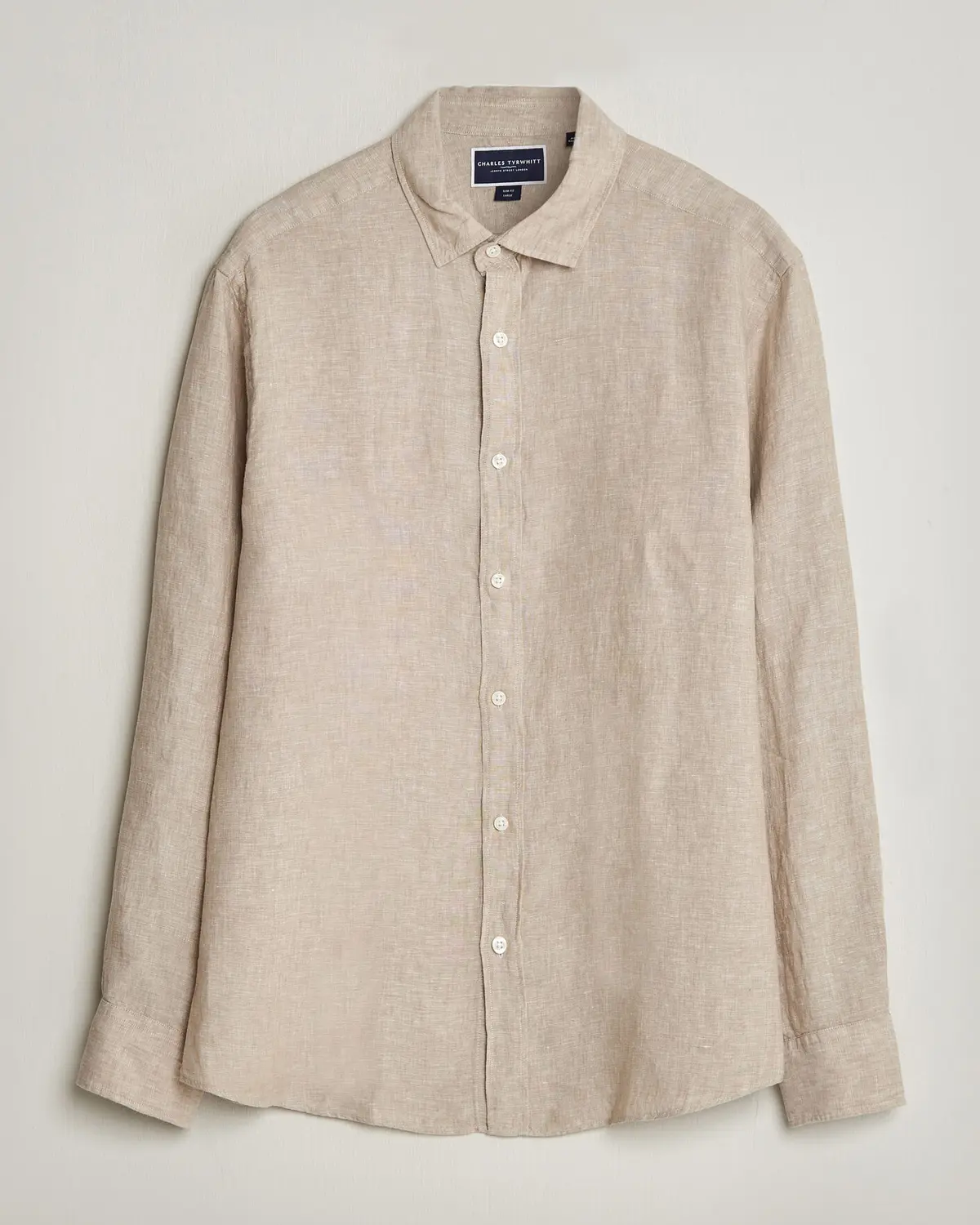 Charles Tyrwhitt Pure Linen Slim Fit Shirt Oatmeal