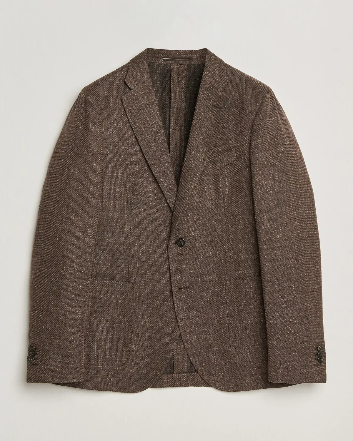 Incotex Structured Cotton Blazer Dark Brown