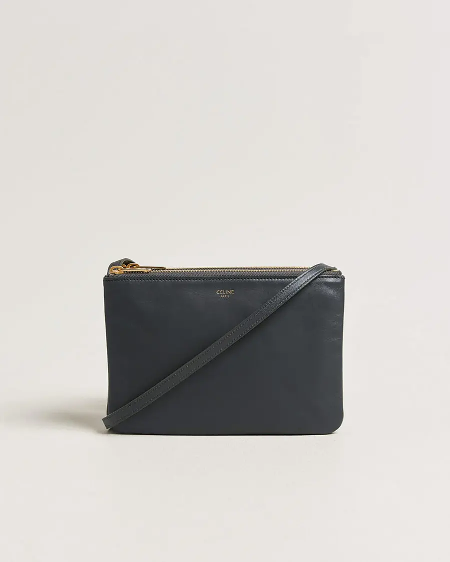 Celine Pre-Owned Trio Bag Small Leather Grey