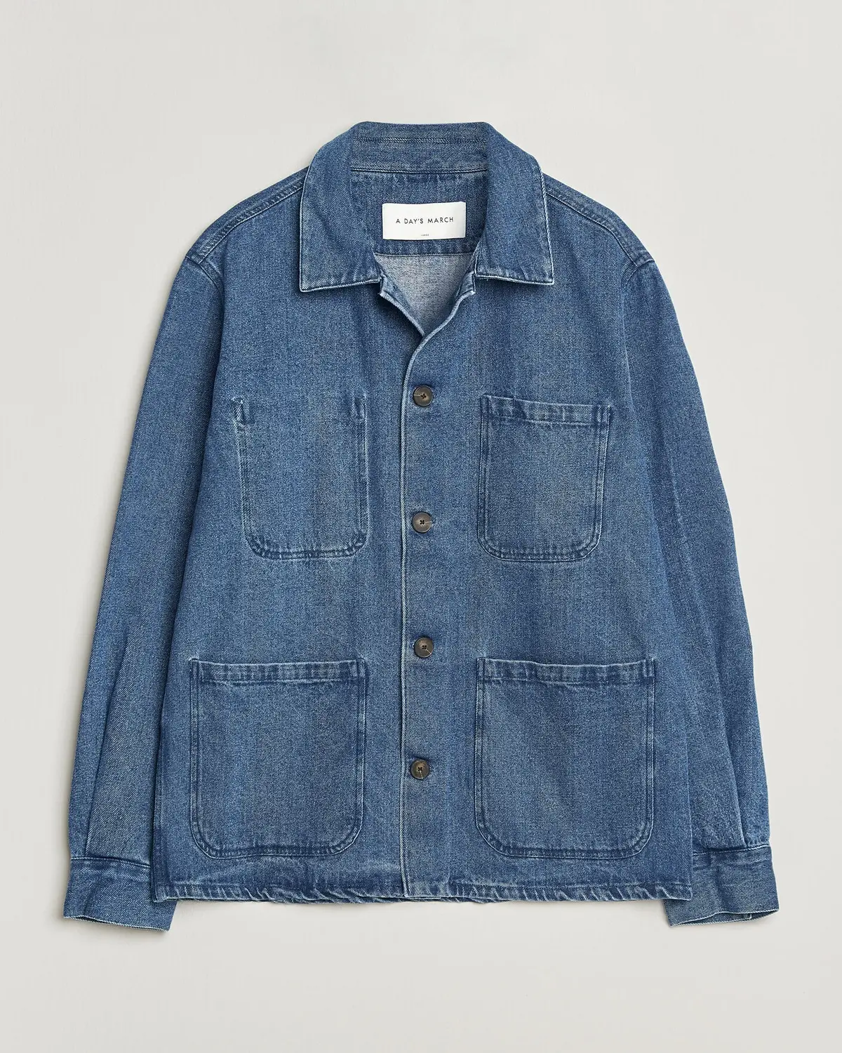 A Day's March Algot Denim Overshirt Washed Blue