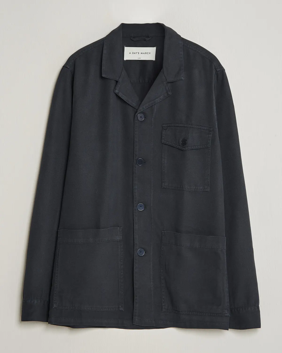 A Day's March Banagher Lyocell Overshirt Navy