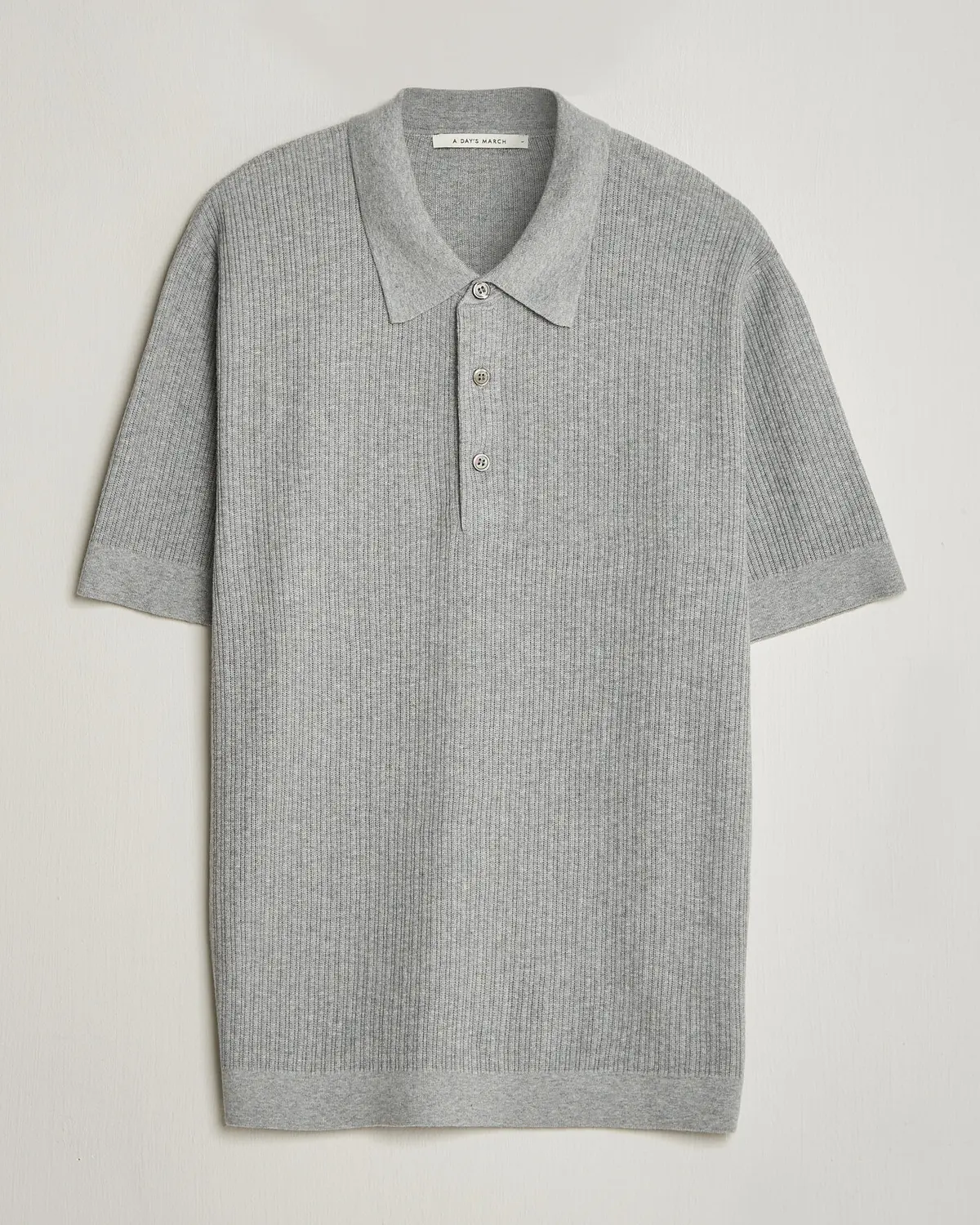A Day's March Aspen Structured Knitted Polo Grey