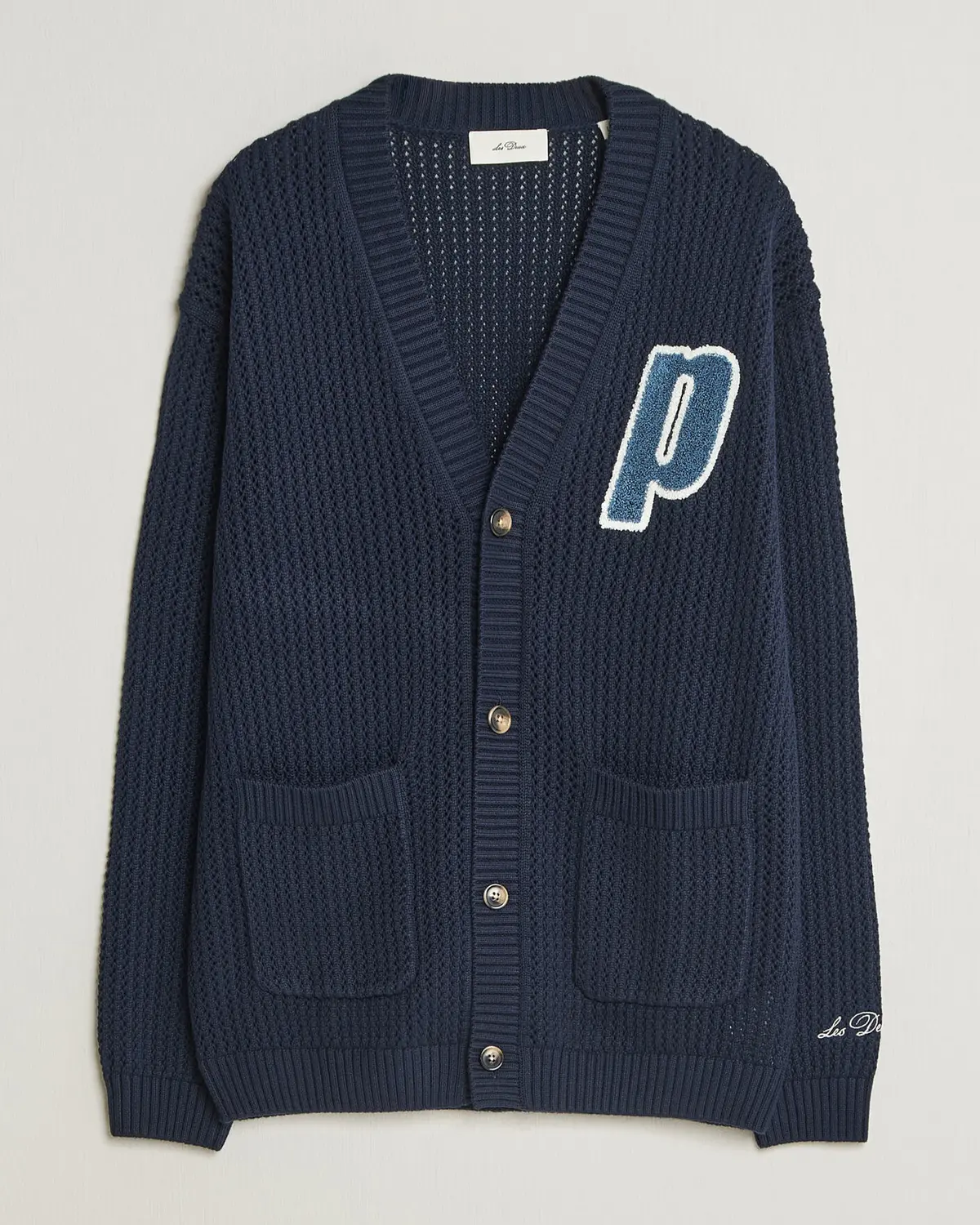 Les Deux Prince Lace Knitted Cardigan Dark Navy