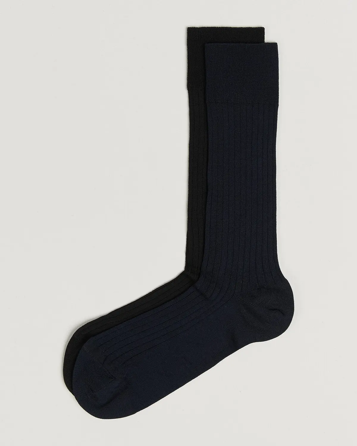 Myrqvist 2-Pack Axel Ribbed Cotton Sock Black/Navy