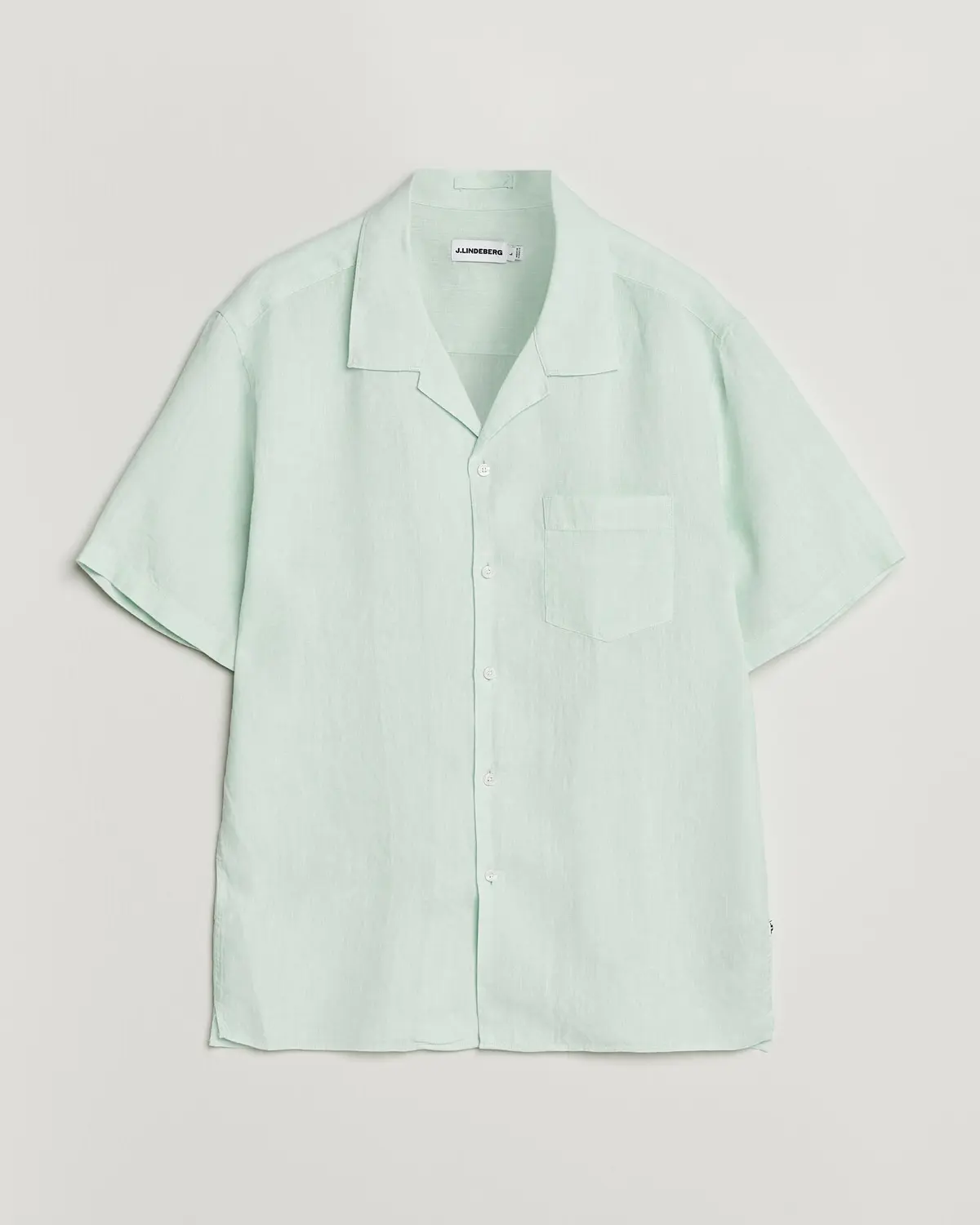 J.Lindeberg Elio Linen Short Sleeve Shirt Bay Green