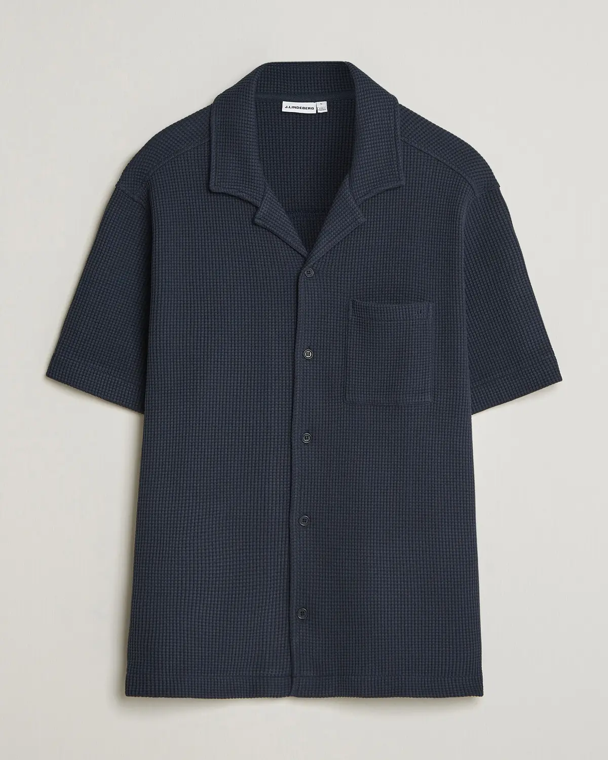 J.Lindeberg Theron Waffle Resort Shirt Navy