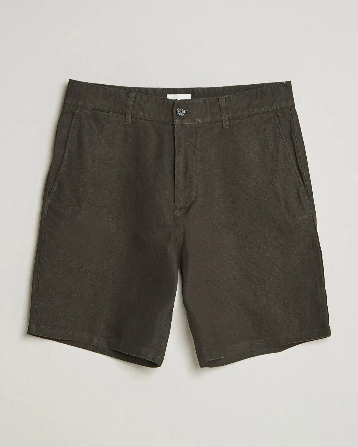 NN07 Aden Linen Shorts Dark Army