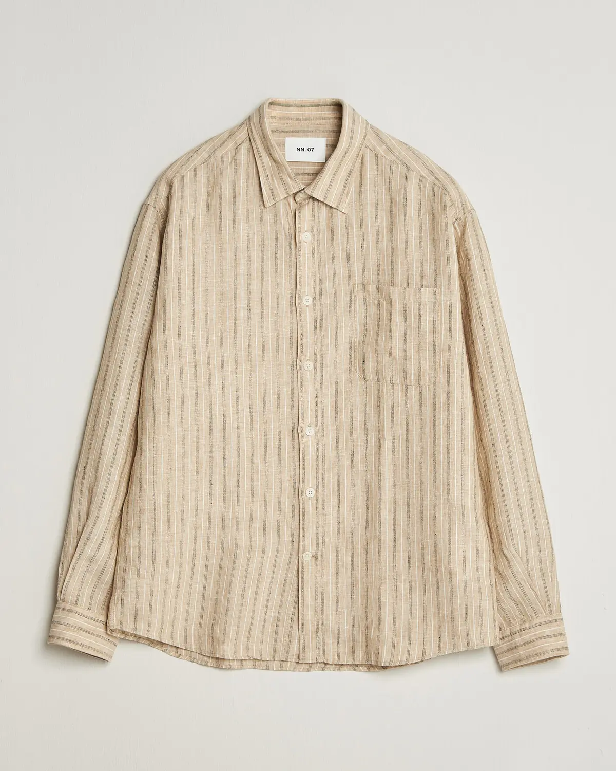 NN07 Deon Linen Shirt Black Stripe