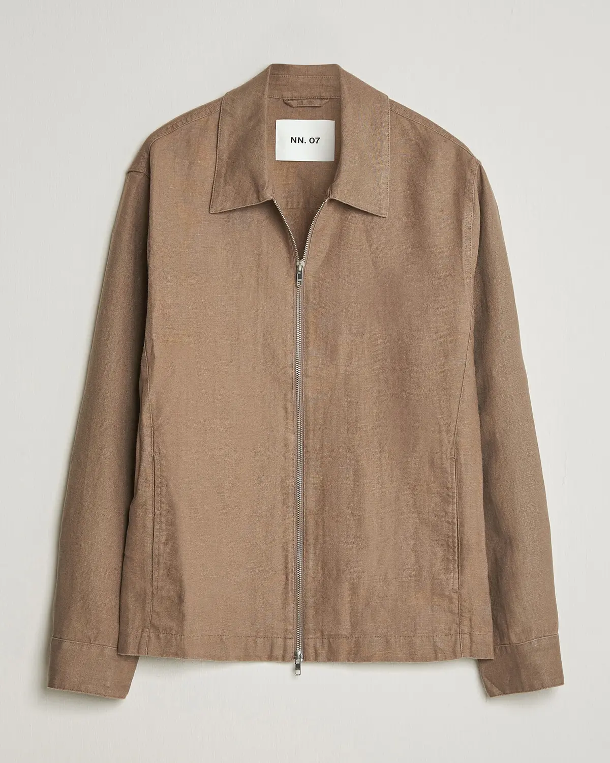 NN07 Alban Linen Full Zip Overshirt Clay Mirage