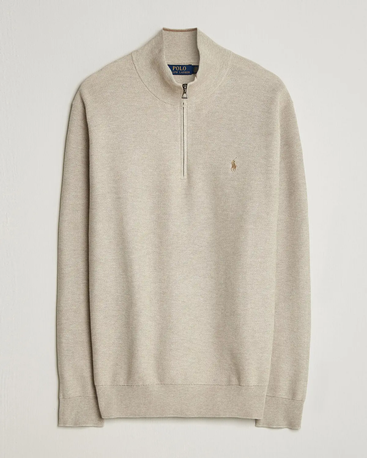 Polo Ralph Lauren Textued Half-Zip Light Walnut Brown Heather