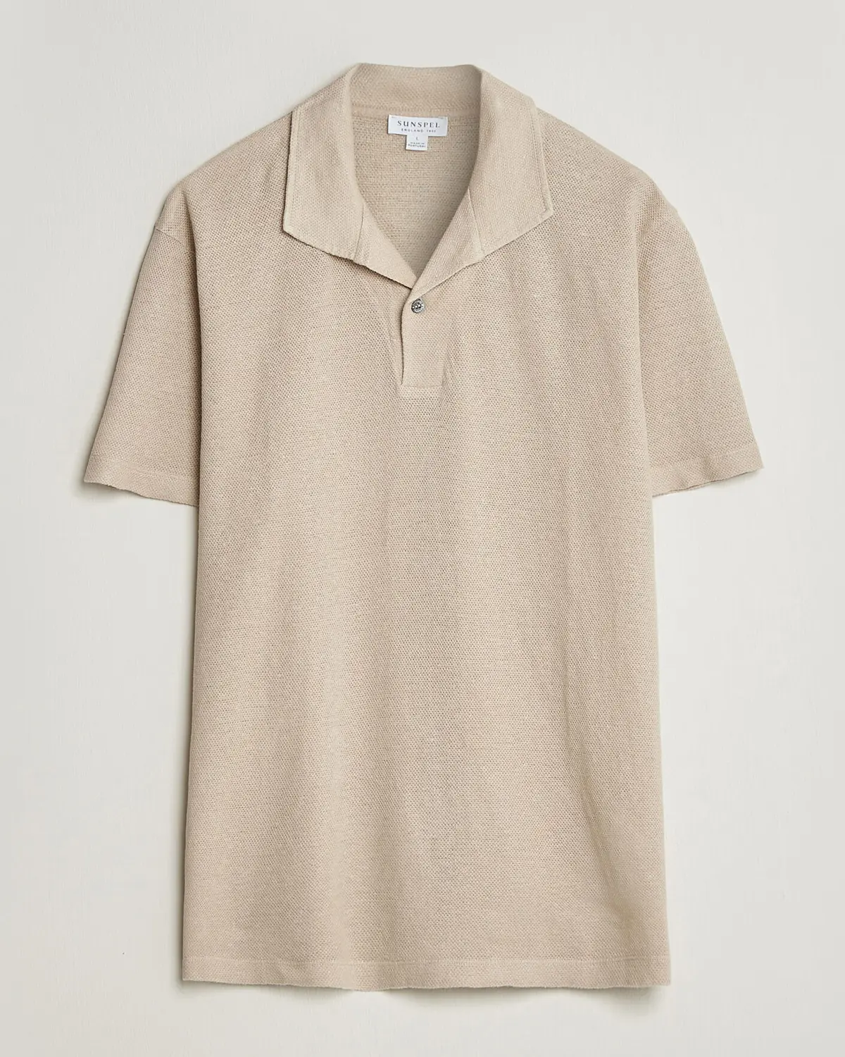 Sunspel Linen Pique Polo Hazelwood