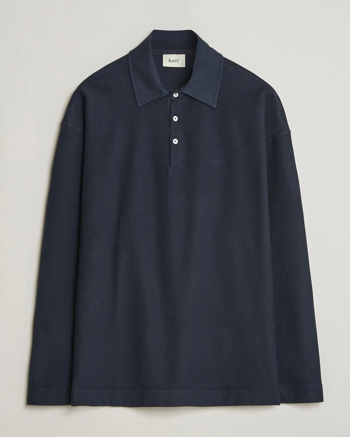 Forét Herb Textured Knit Polo Navy