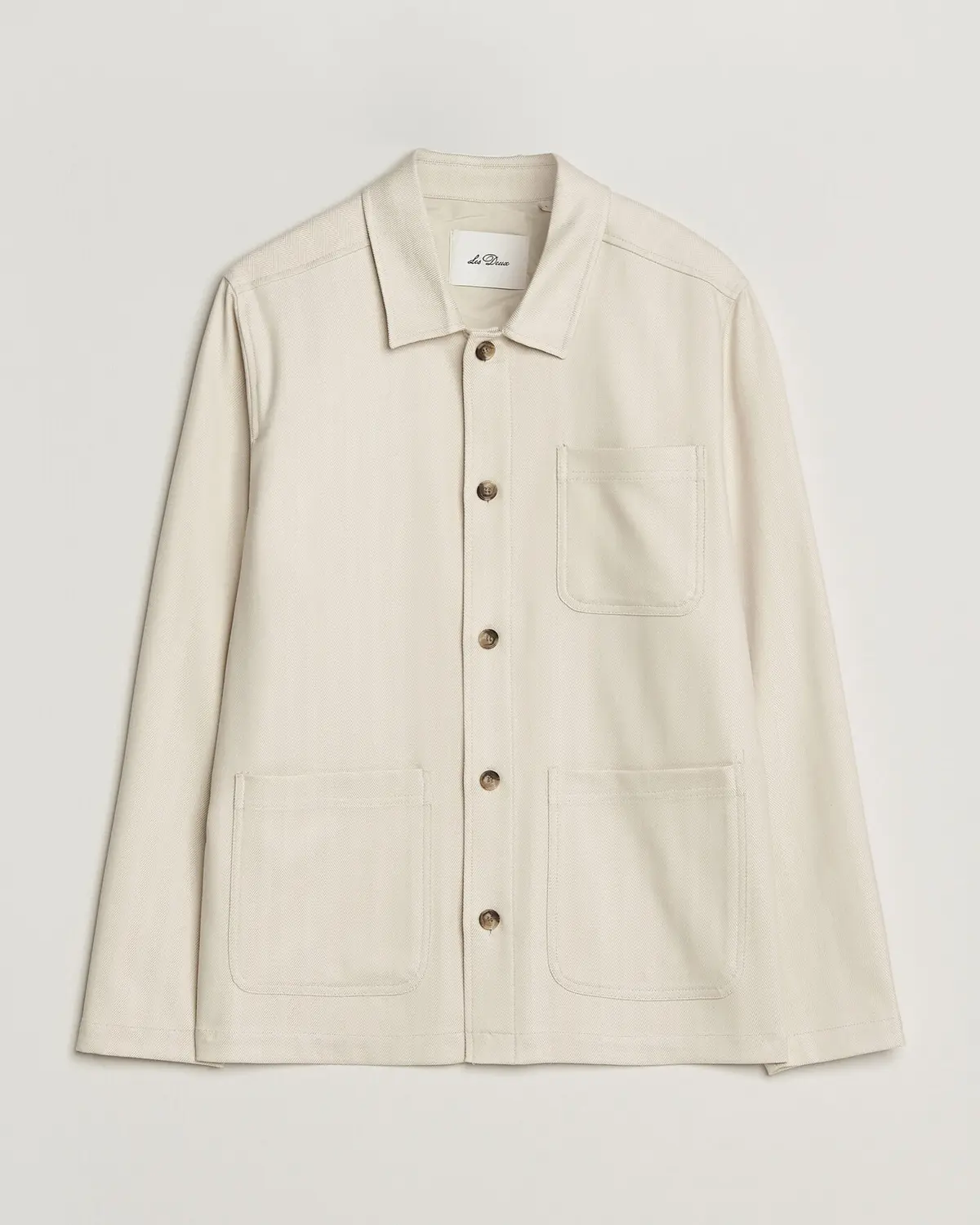 Les Deux Herringbone Overshirt Ivory