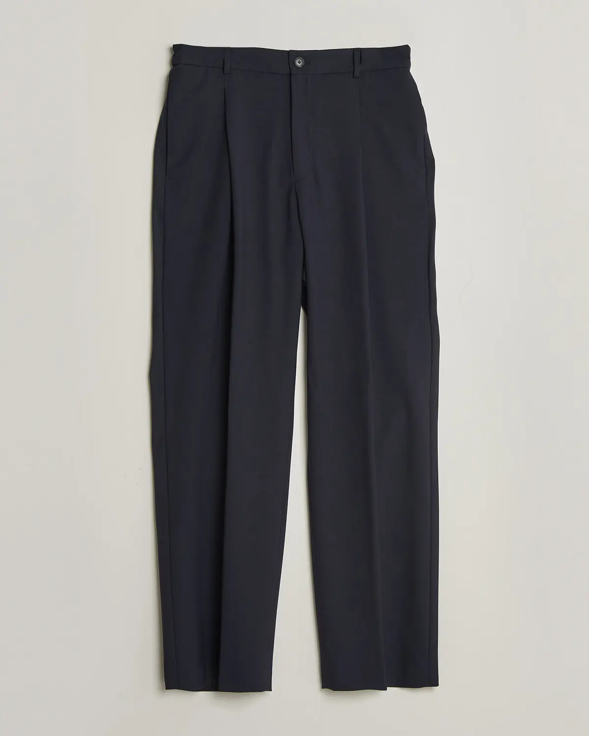 BOSS BLACK Pat Pleated Wool Trousers Dark Blue