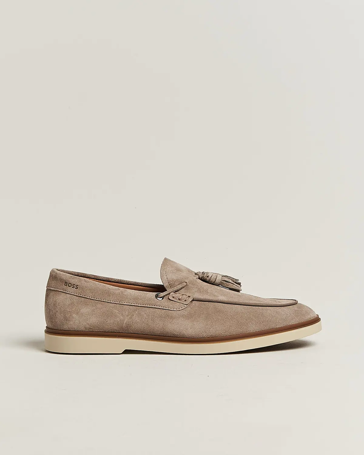 BOSS BLACK Hedley Suede Tassle Loafer Dark Beige