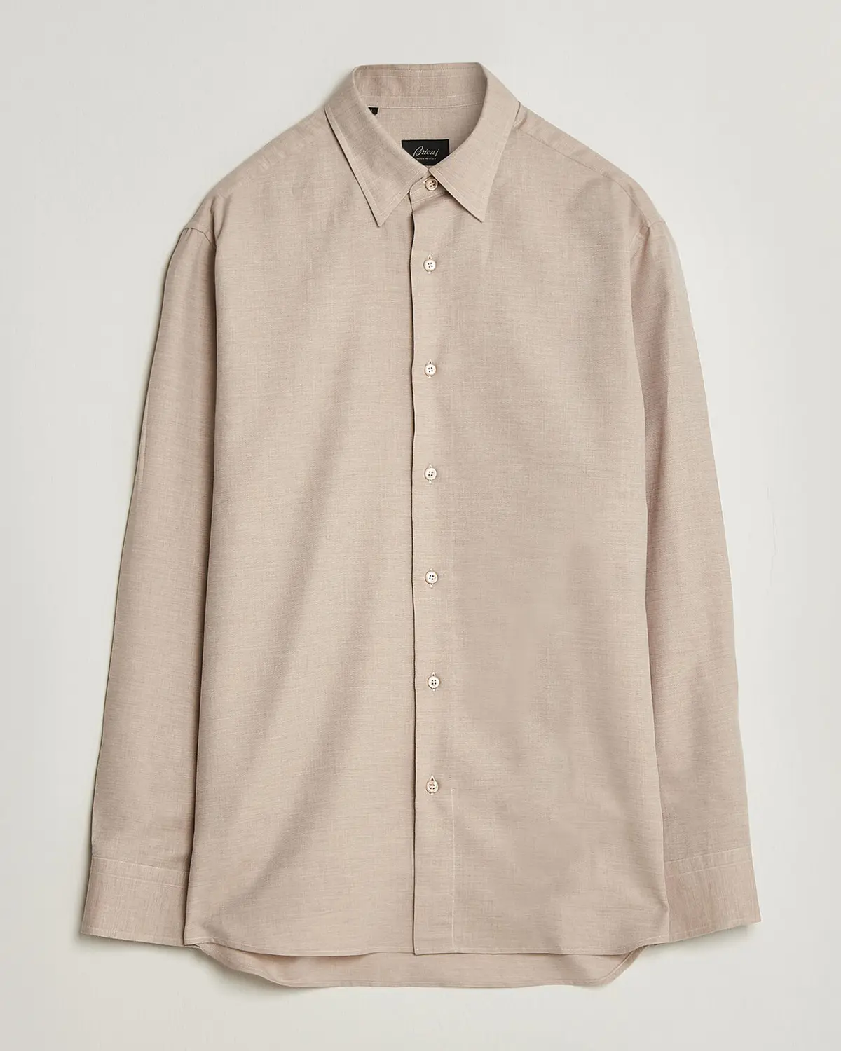 Brioni Cotton/Cashmere Flannel Shirt Beige
