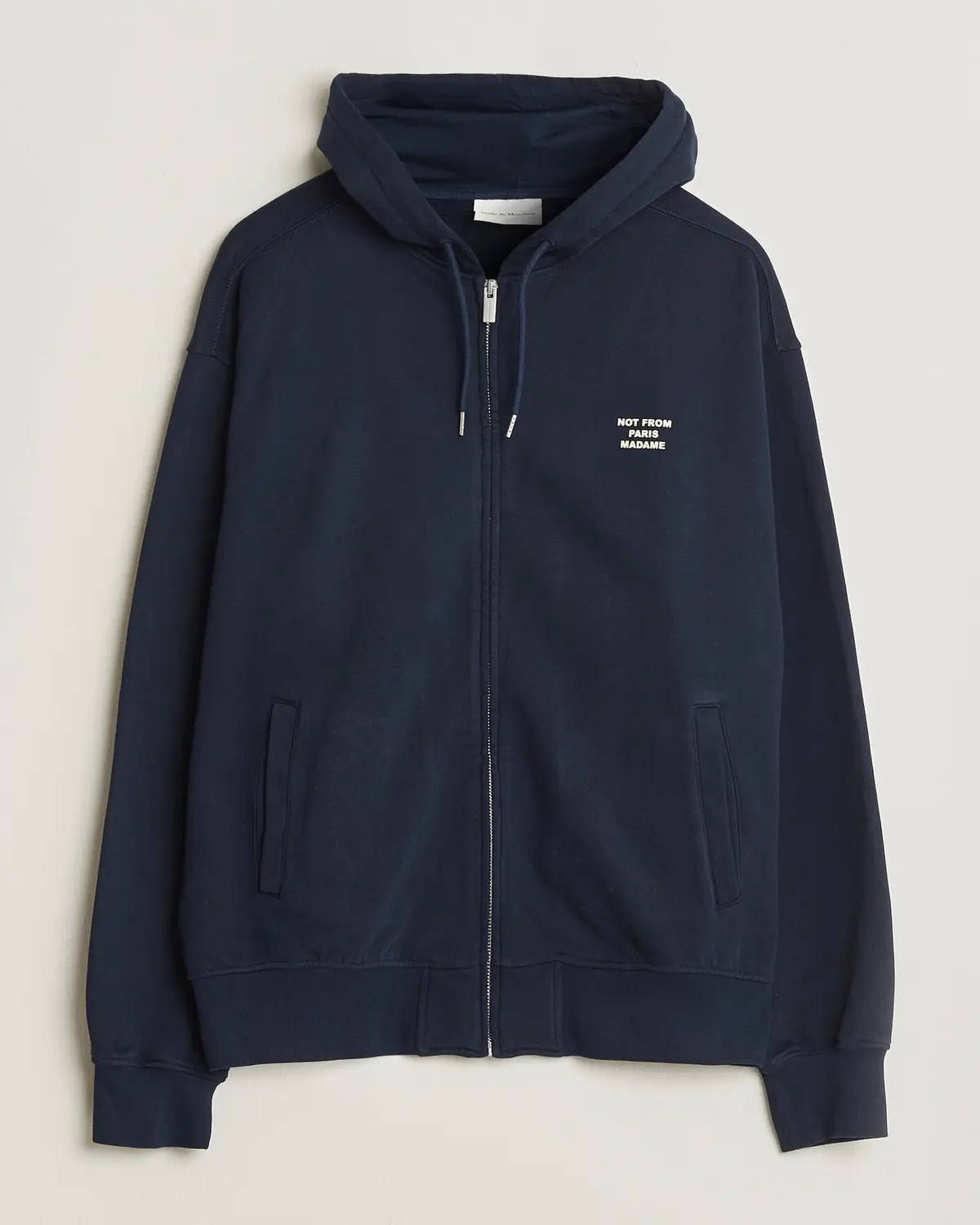 Drôle de Monsieur Slogan Full Zip Hoodie Navy