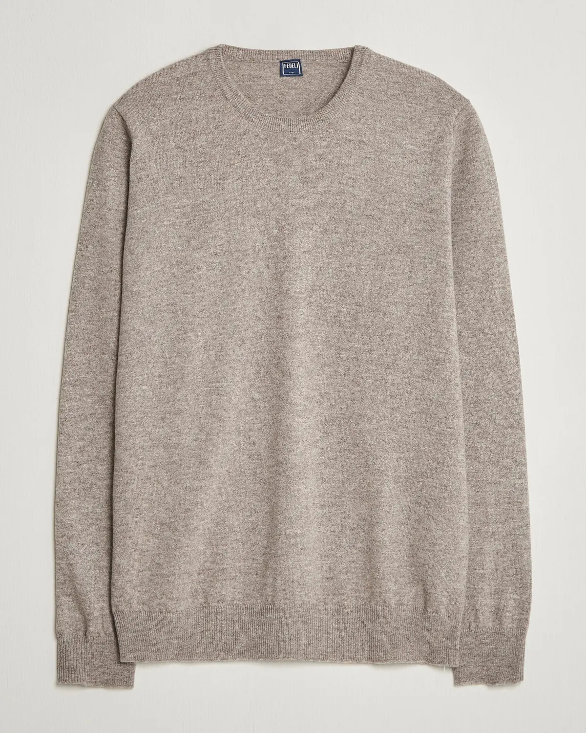 Fedeli Pure Cashmere Crew Neck Beige Melange