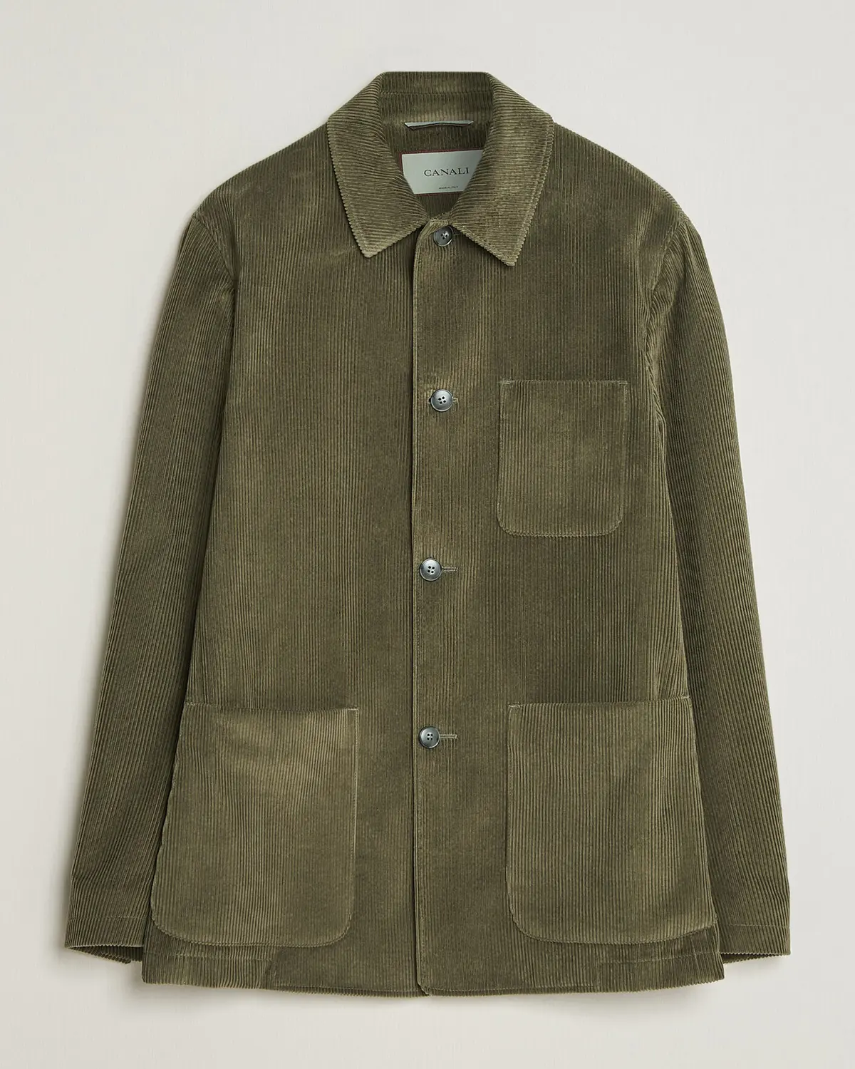 Canali Corduroy Chore Jacket Olive