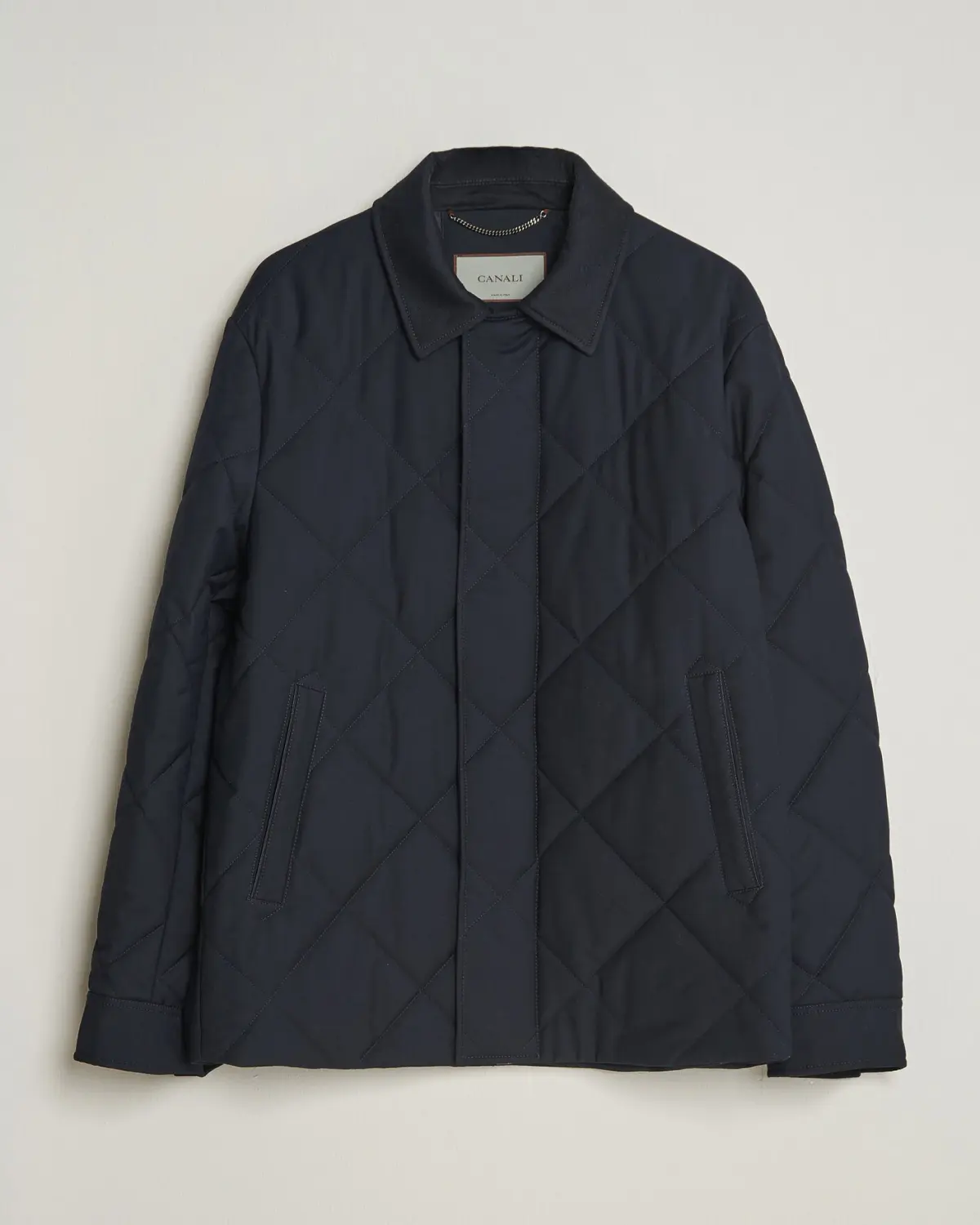 Canali Quilted Country Coat Navy