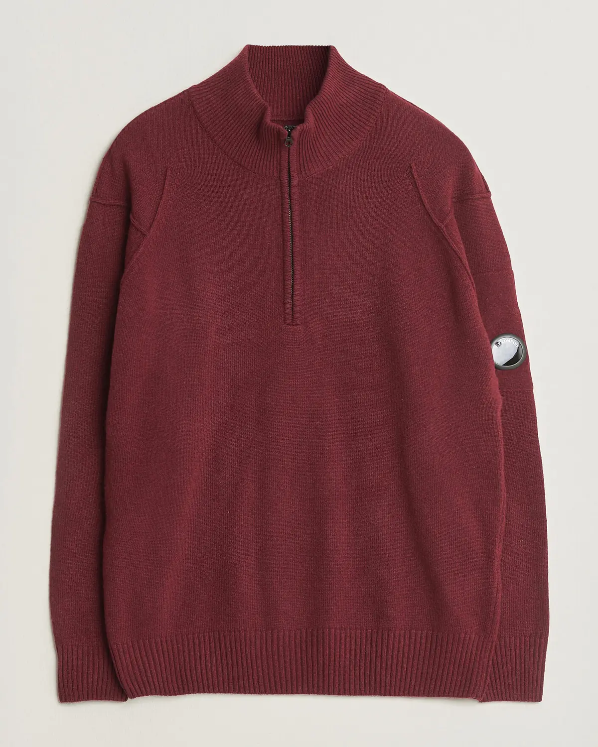 C.P. Company Knitted Lambswool Half-Zip Burgundy