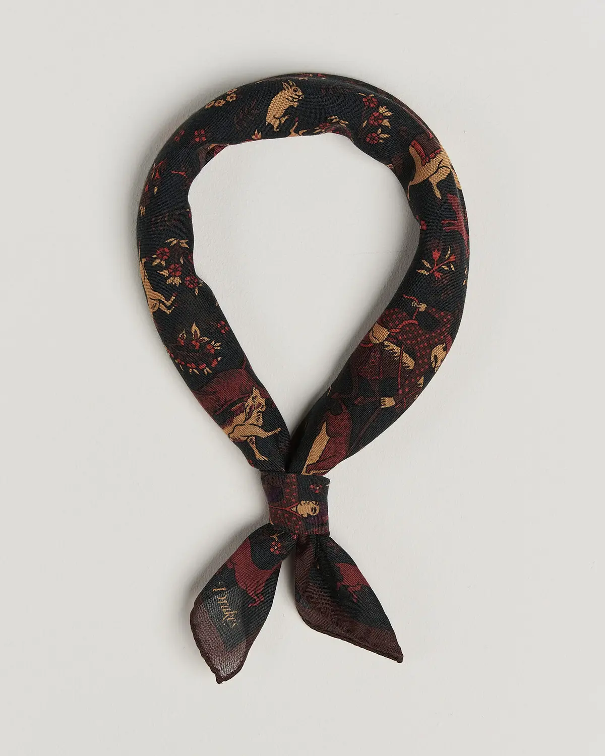 Drake's Moghul Wool/Silk Bandana Green