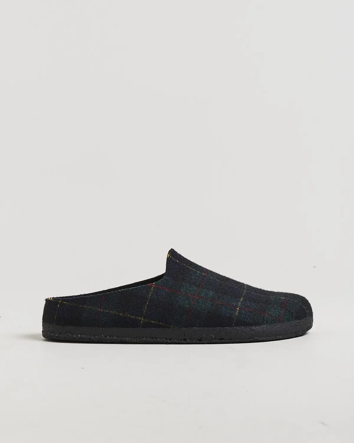 BIRKENSTOCK Amsterdam Wrapped Dip Shearling Green Navy Plaid