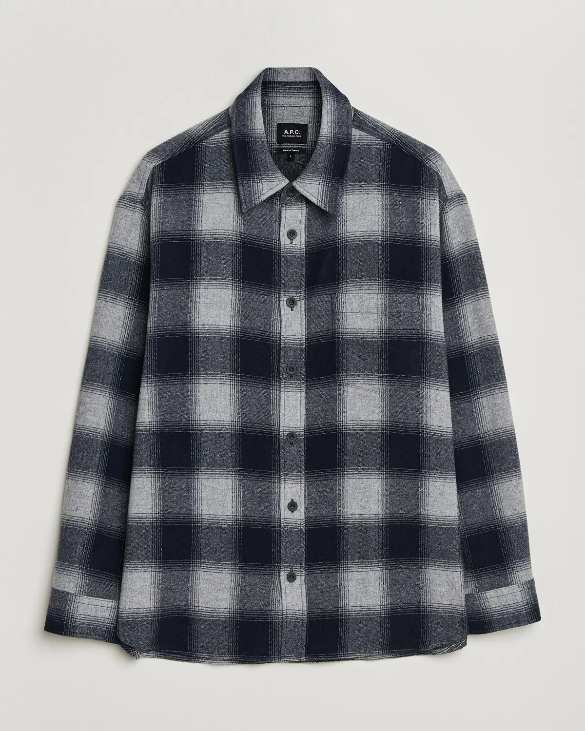 A.P.C. Malaury Checked Overshirt Light Grey