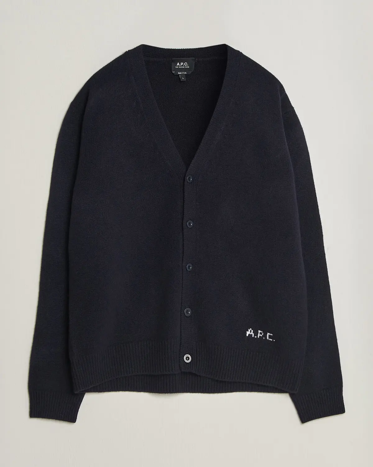 A.P.C. Kevin Wool Knitted Cardigan Dark Navy