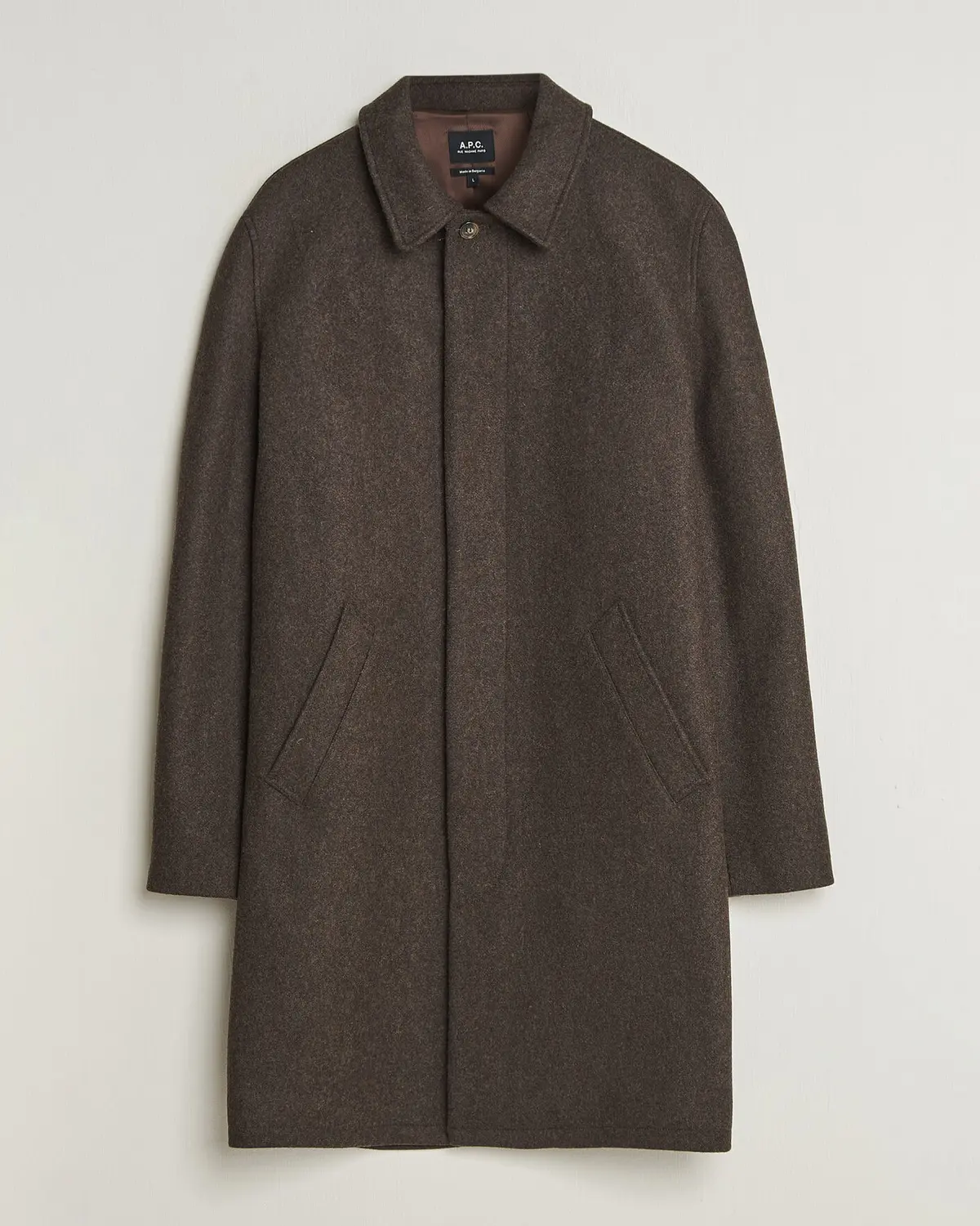 A.P.C. Auster Wool Coat Maroon Melange