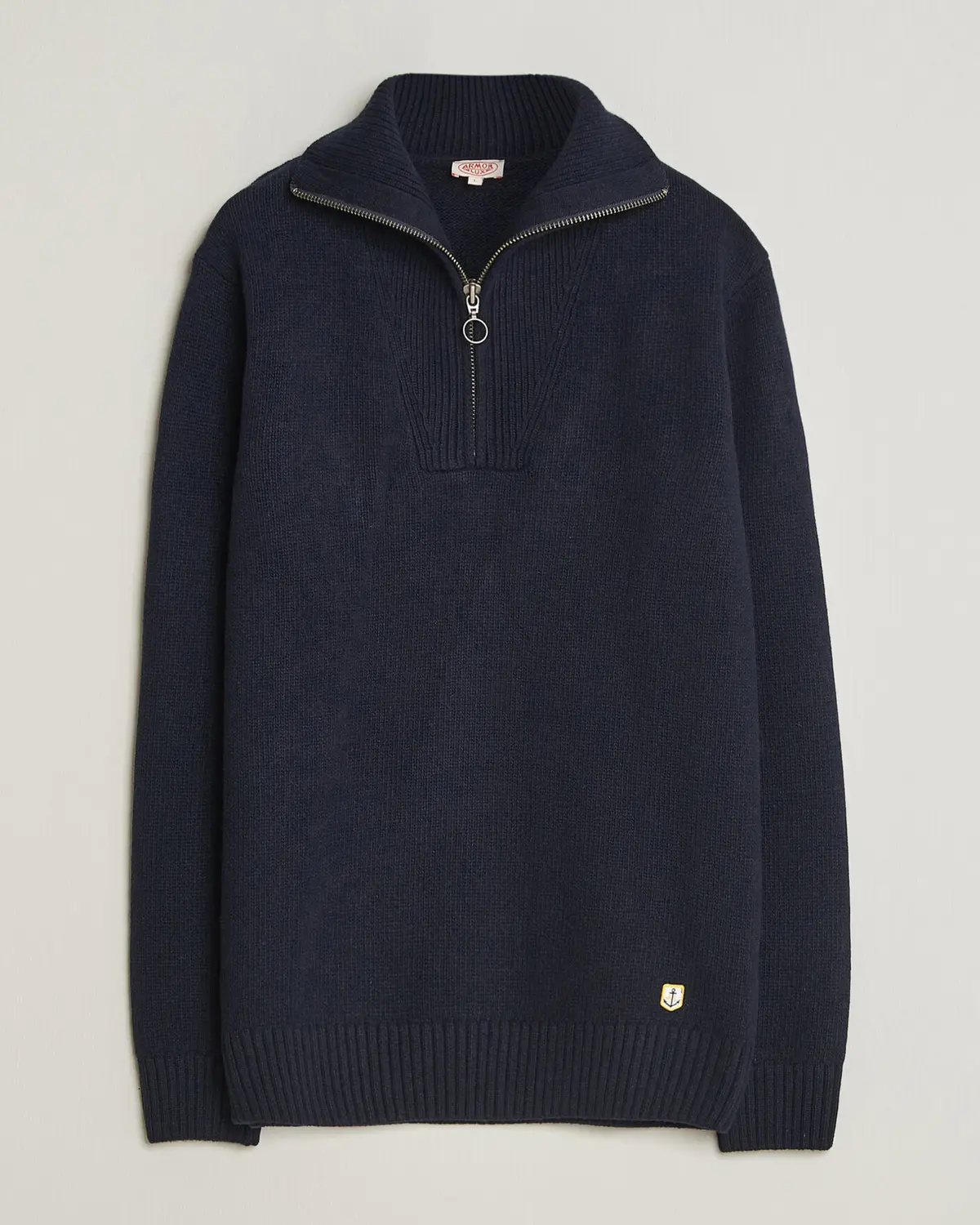 Armor-lux Wool Knitted Half Zip Navy