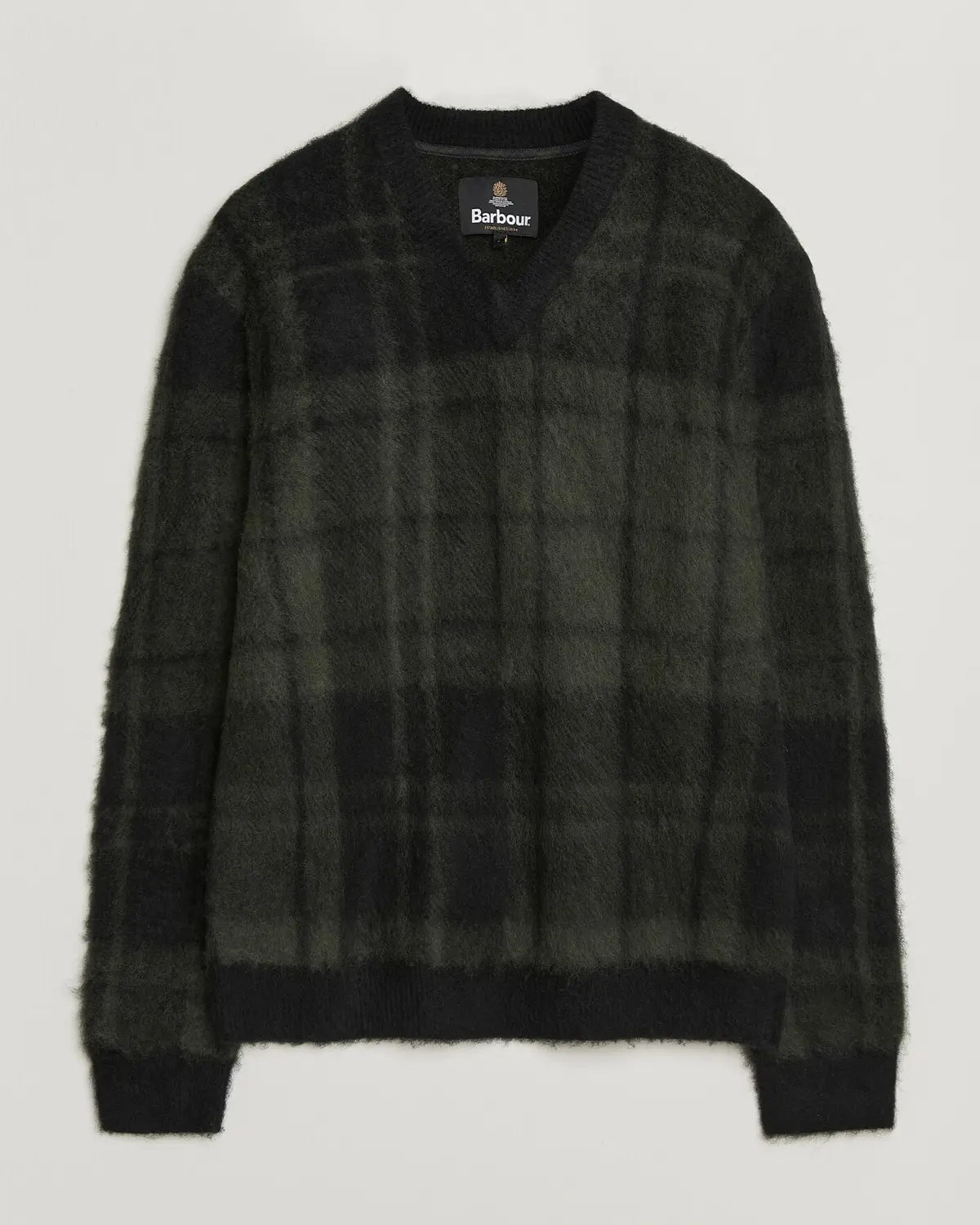 Barbour Lifestyle Hunham Tartan V-Neck Knitted Jumper Black
