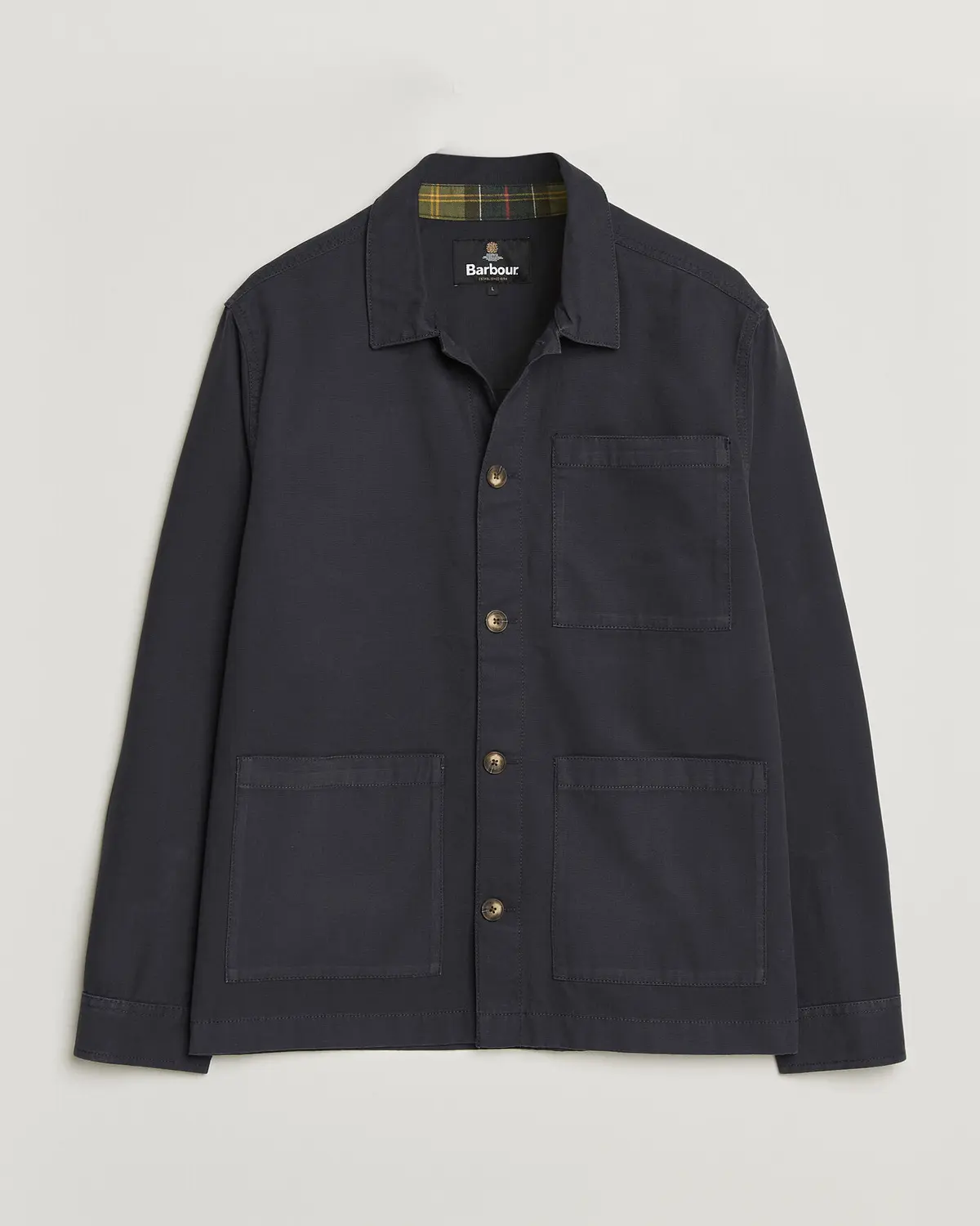 Barbour Lifestyle Tartan trimed Washed Overshirt Dark Navy