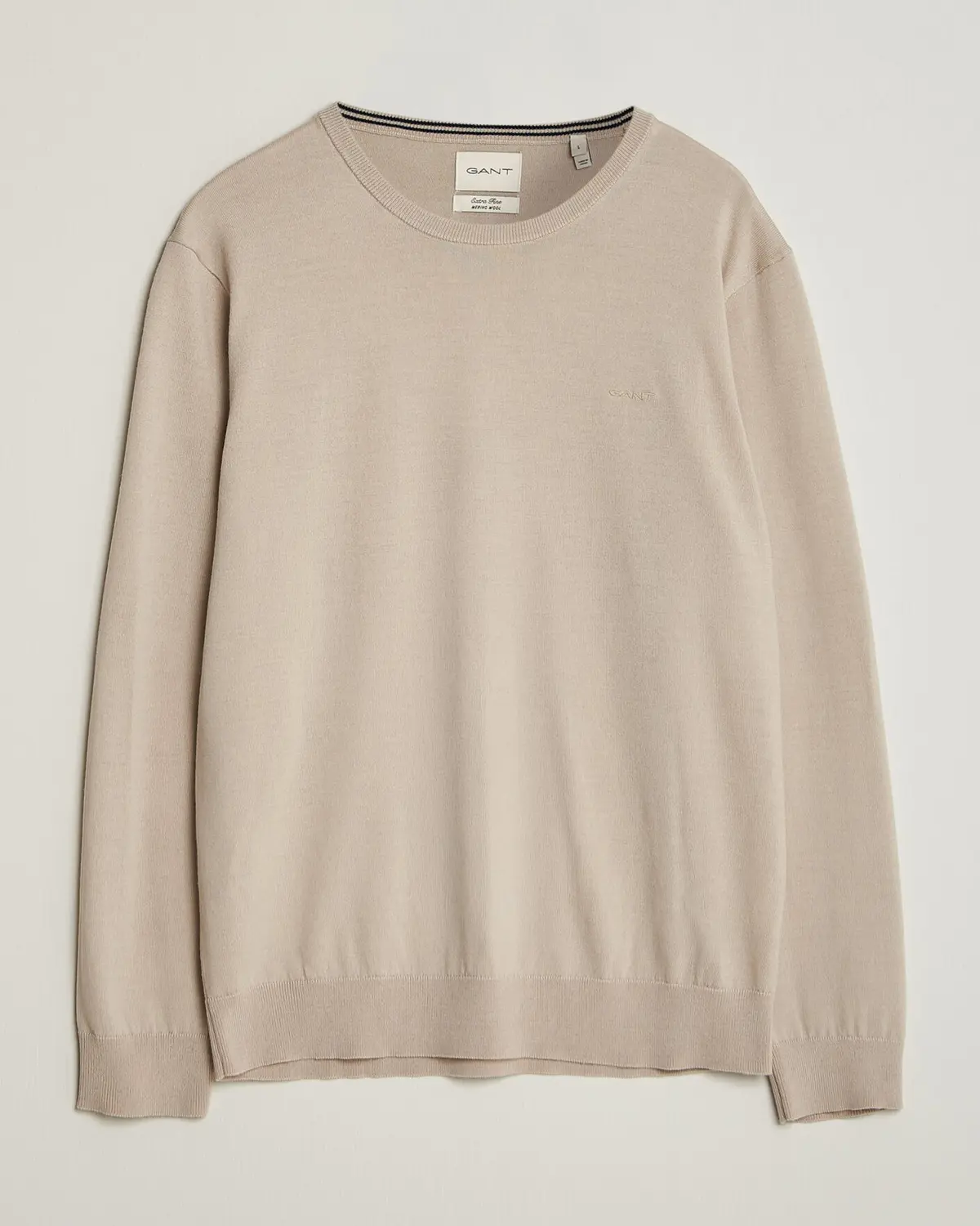 Gant Extrafine Merino Knitted Crew Neck Clay Beige