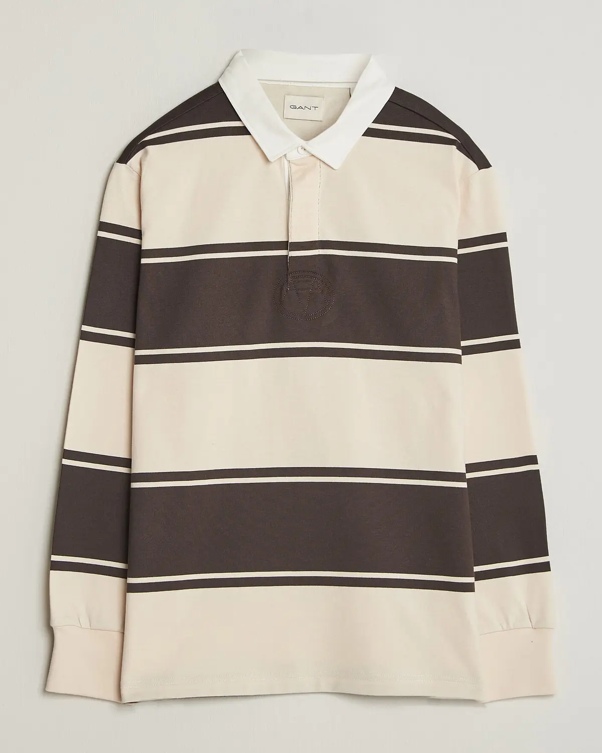 Gant Striped Rugger Charred Wood Brown