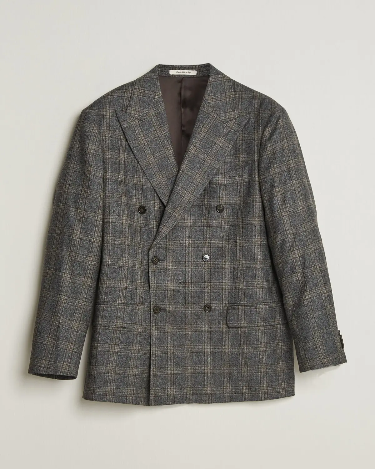 Gant Wool Glencheck Double Breasted Blazer Ceramic Grey