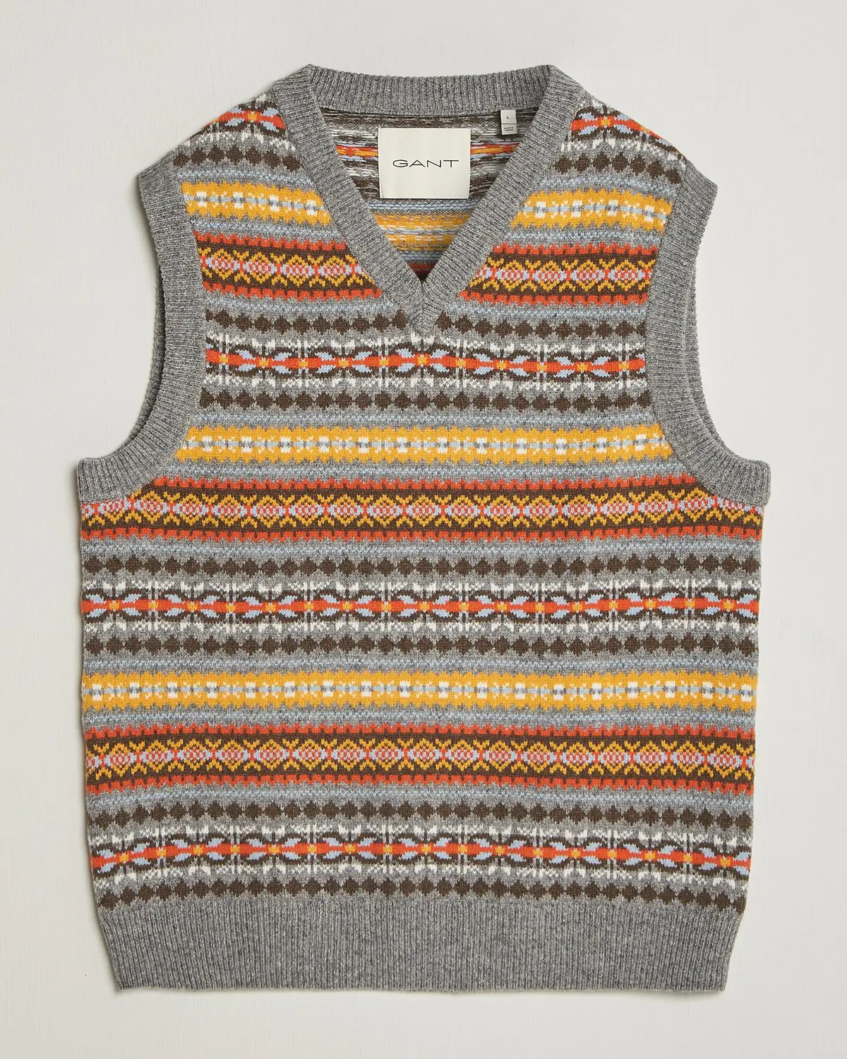 Gant Wool Knitted Fairisle Vest Multi
