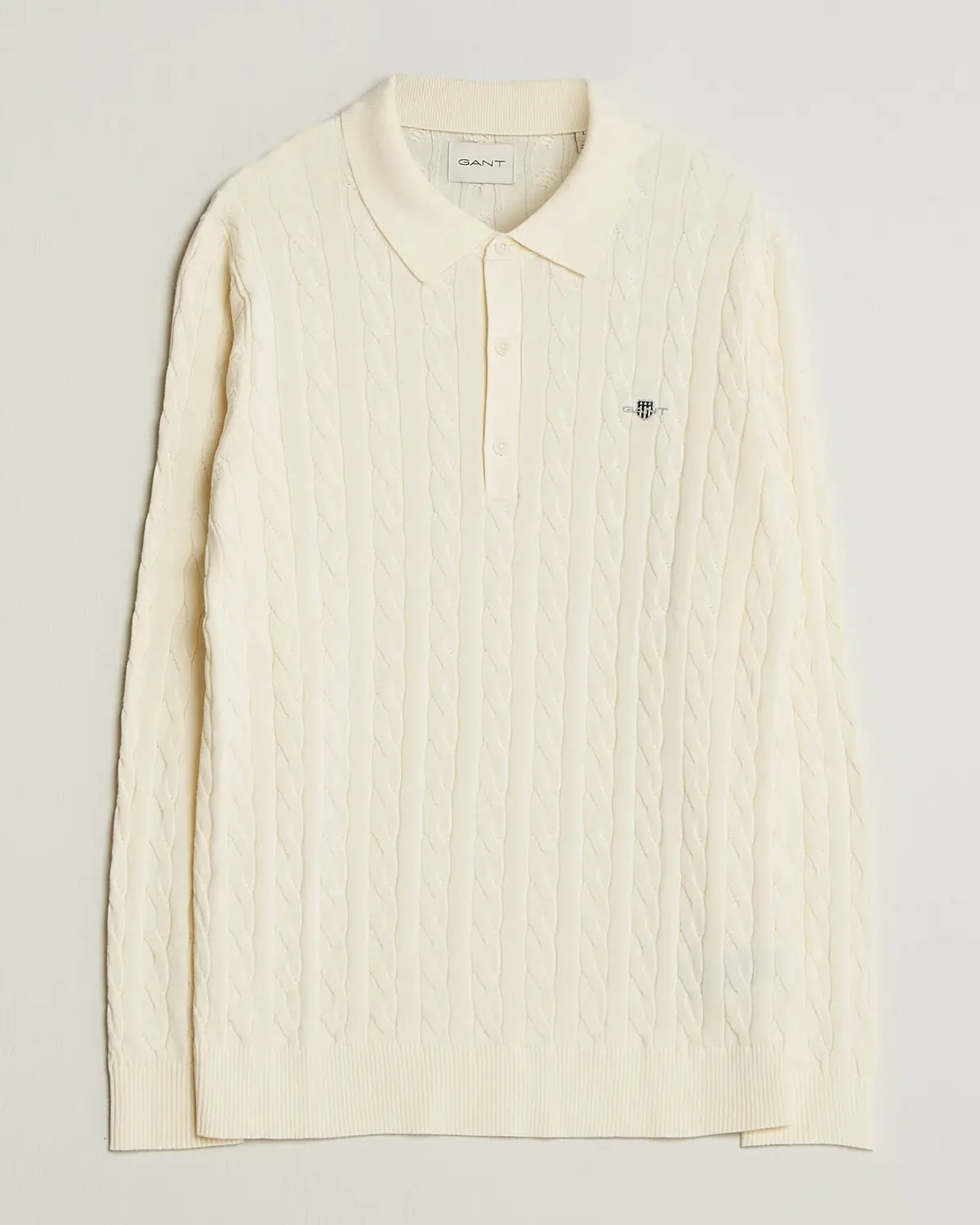 Gant Cotton Cable Polo Cream