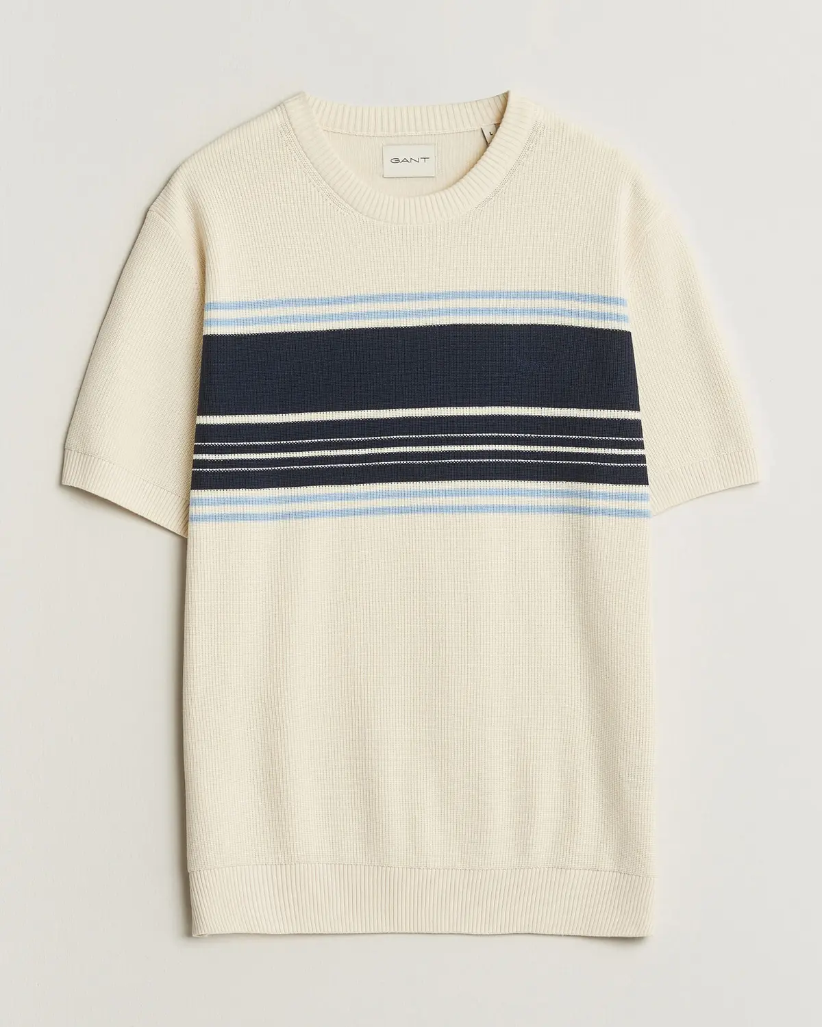 Gant Knitted Striped T-shirt Cream