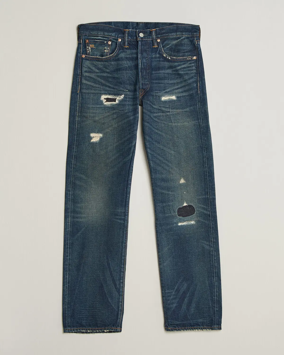 RRL Straight Leg Selvedge Jeans Hawley Wash