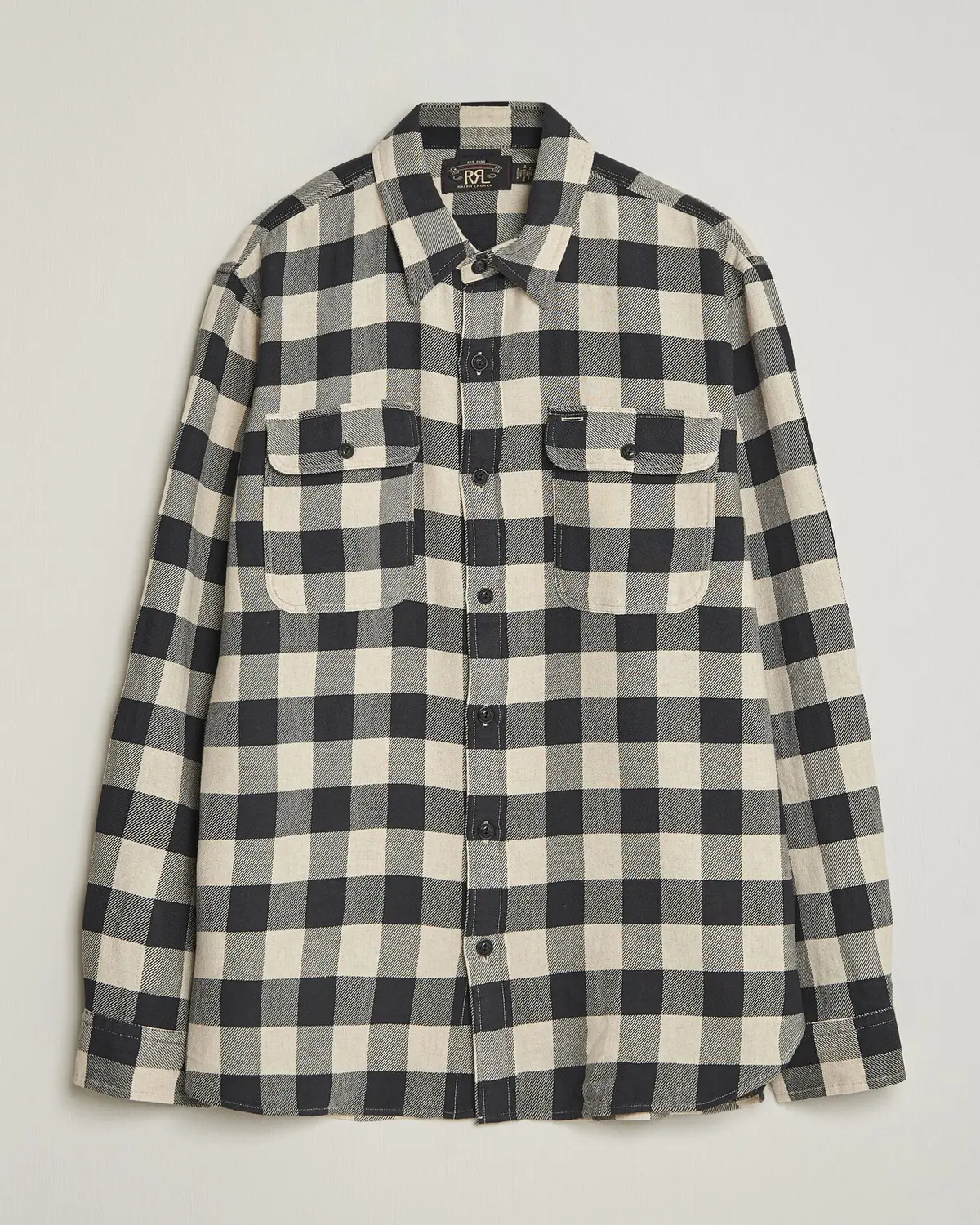 RRL Matlock Plaid Shirt Black/Cream