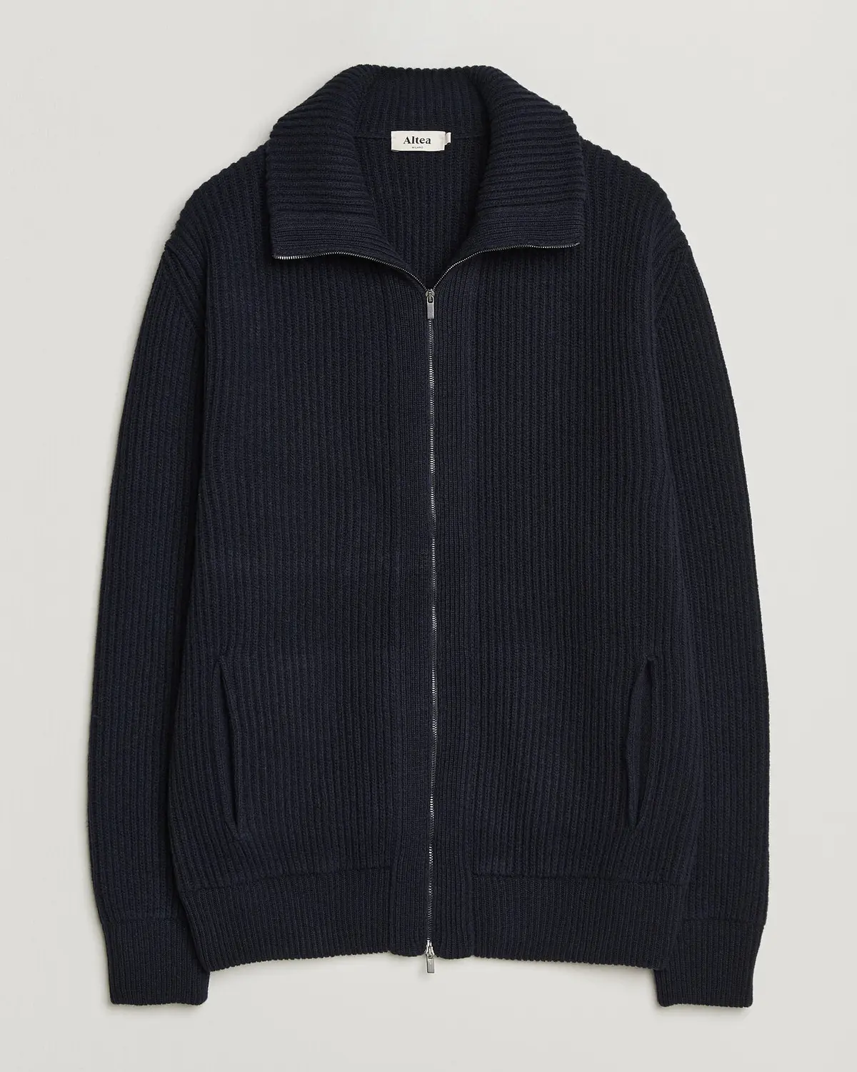 Altea Rib Wool Bomber Cardigan Navy