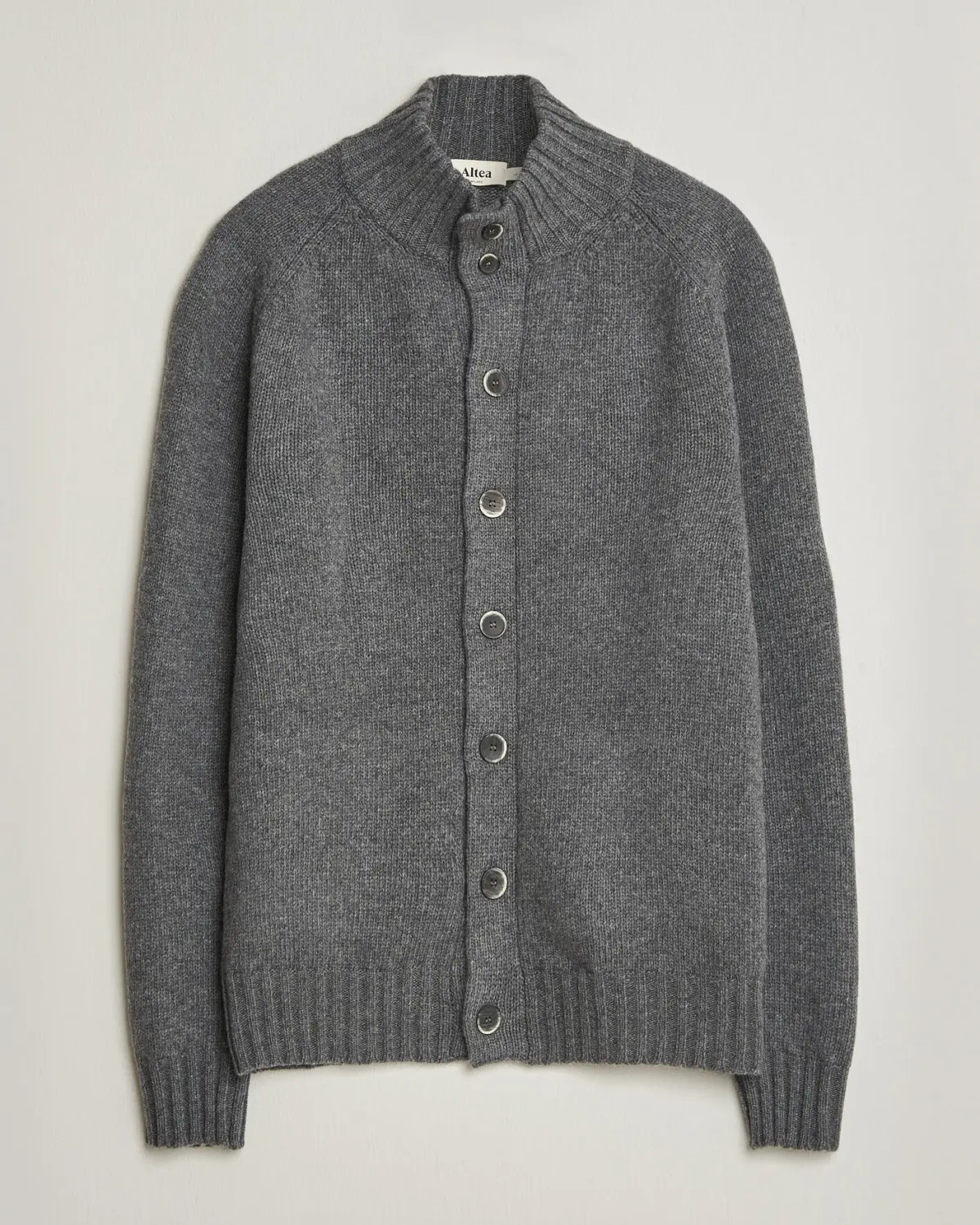 Altea Raglan Sleeve Buttoned Cardigan Grey Melange